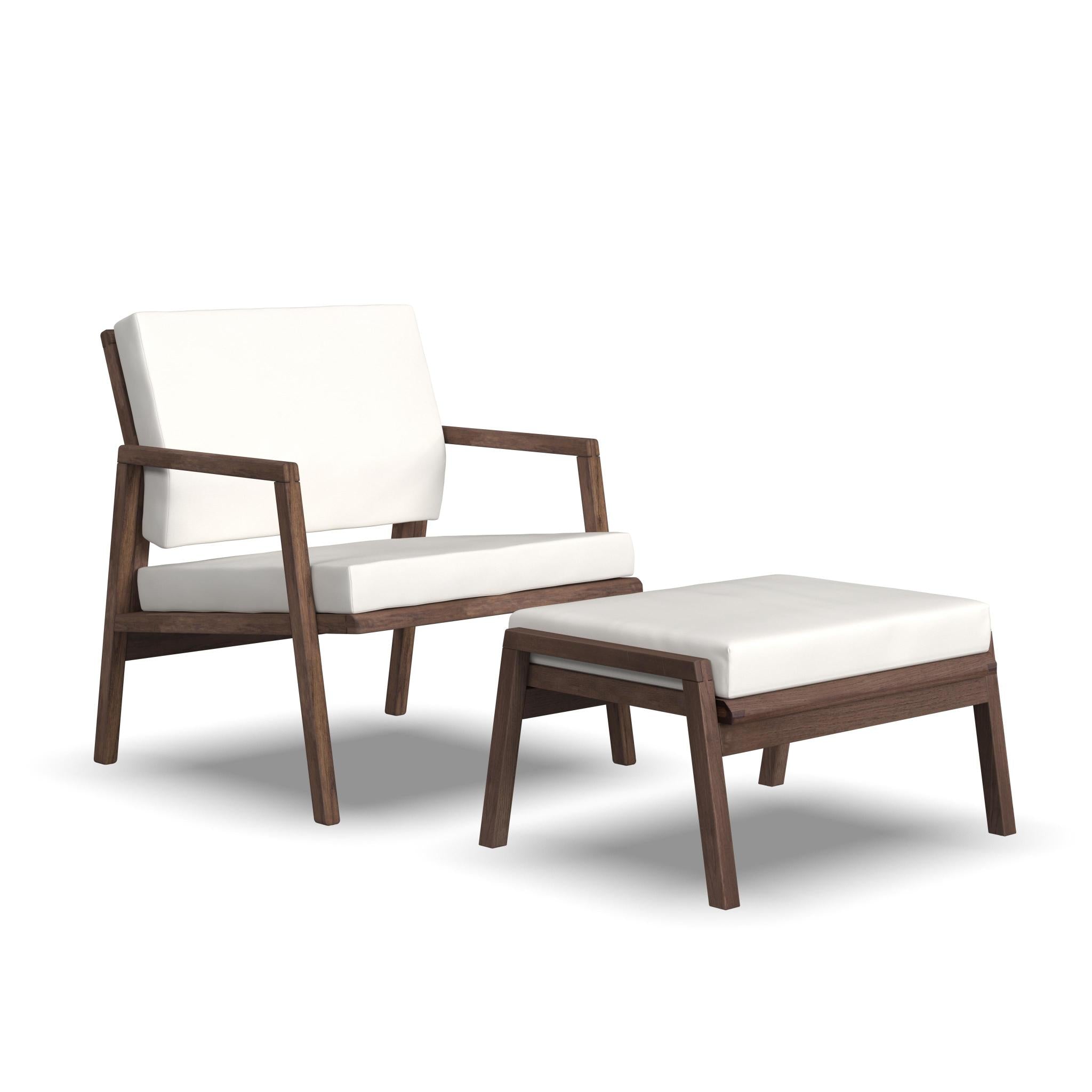 Nova Canvas Natural Chair & Ottoman