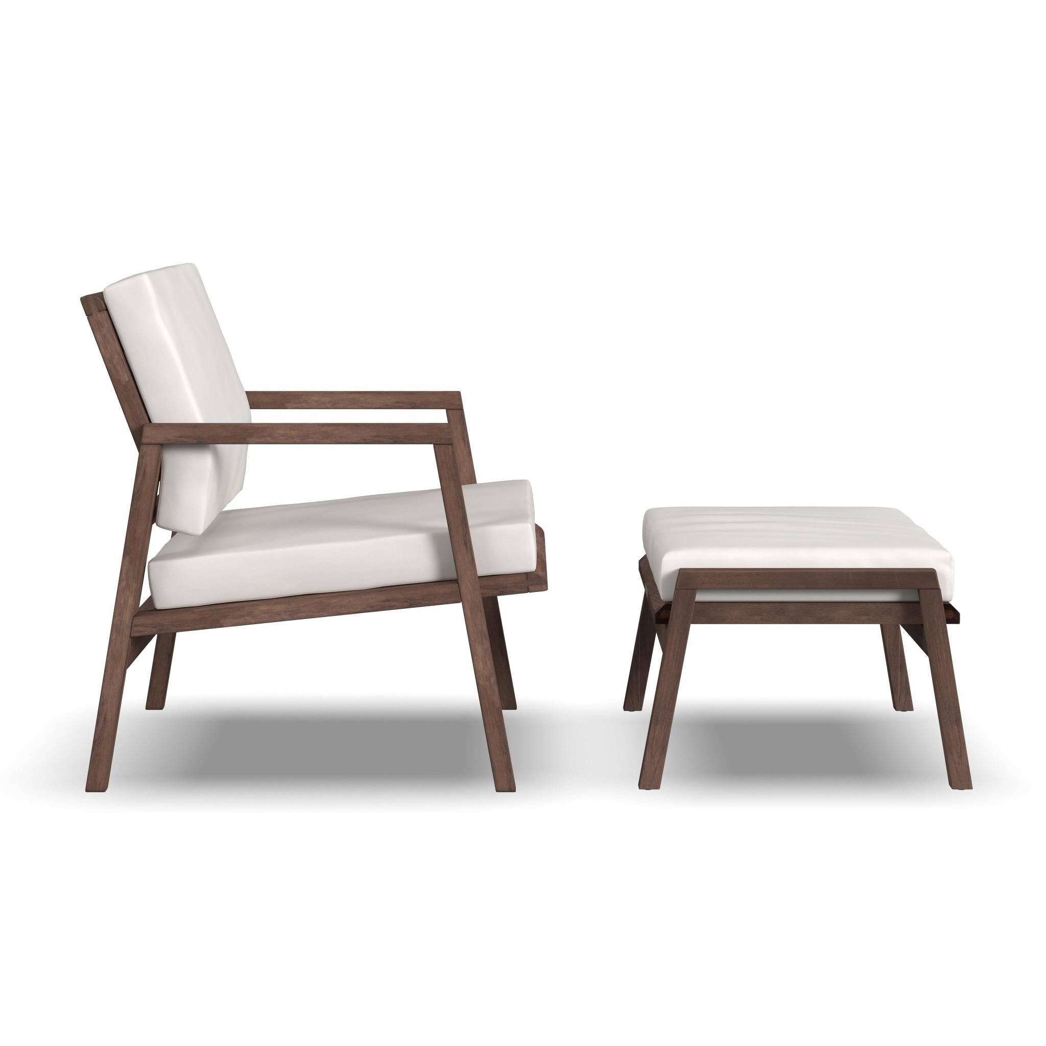 Nova Canvas Natural Chair & Ottoman