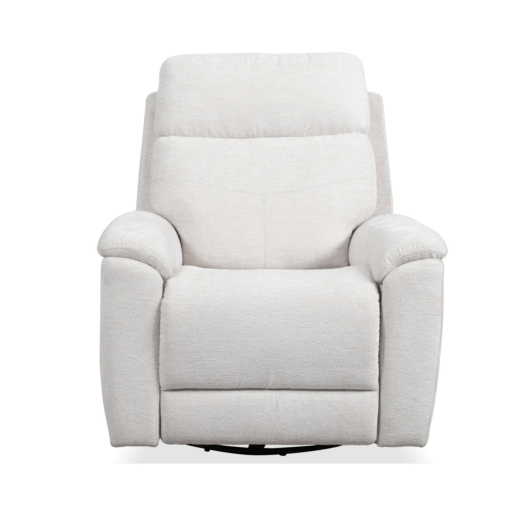 Refined Pearl Fabric Perfect Match Swivel Gliding Recliner