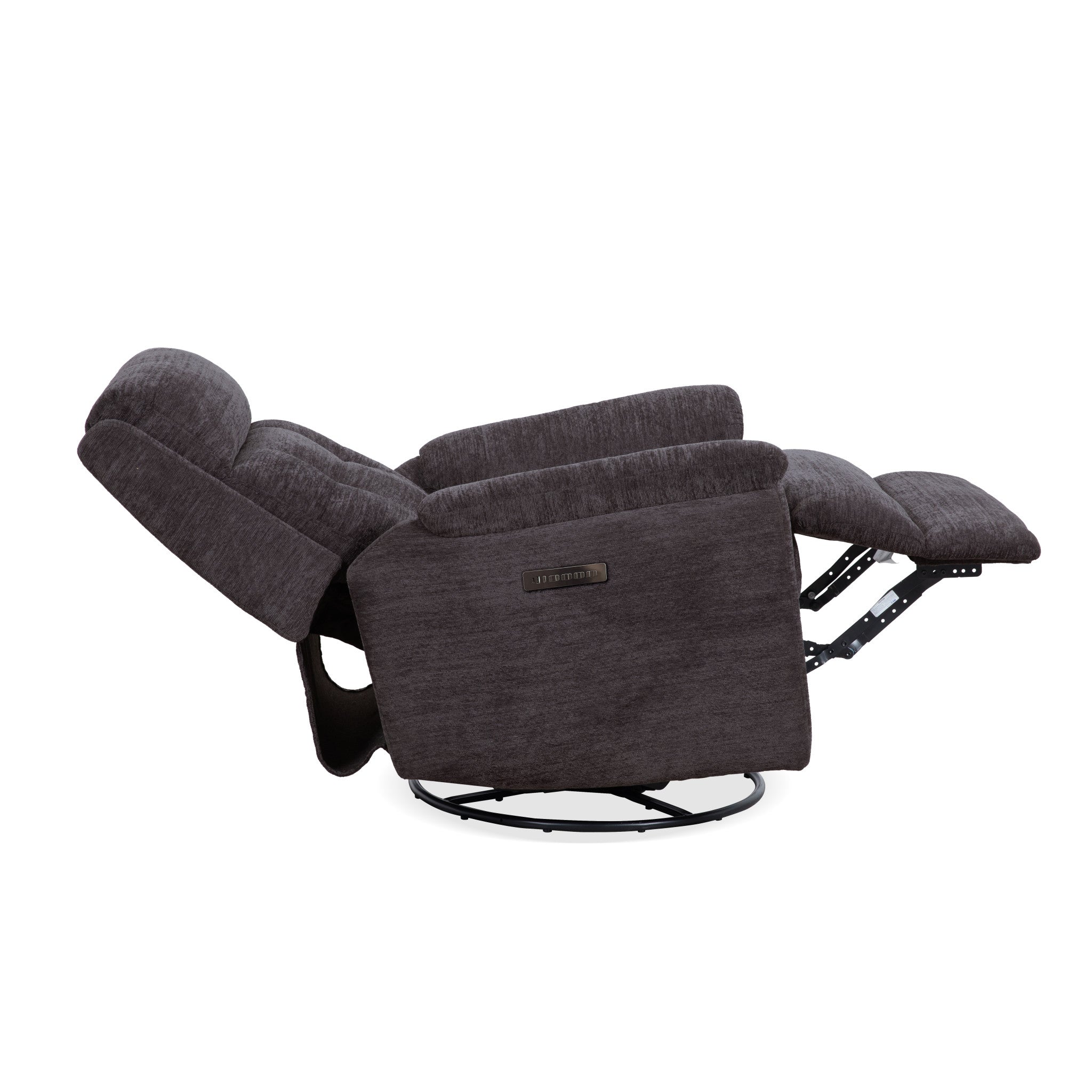 Sophisticated Power Swivel Gliding Recliner with Power Headrest & Lumbar