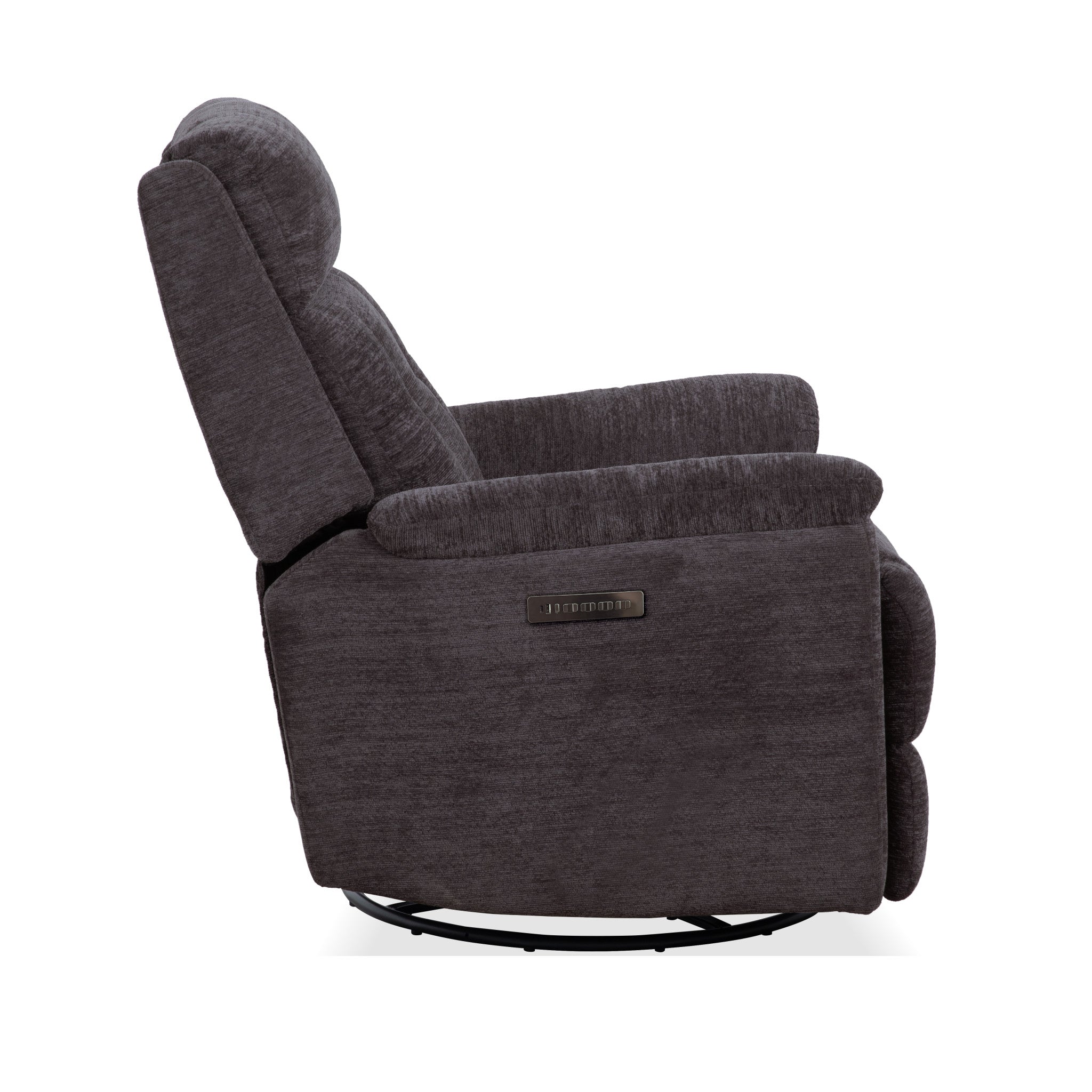 Sophisticated Power Swivel Gliding Recliner with Power Headrest & Lumbar