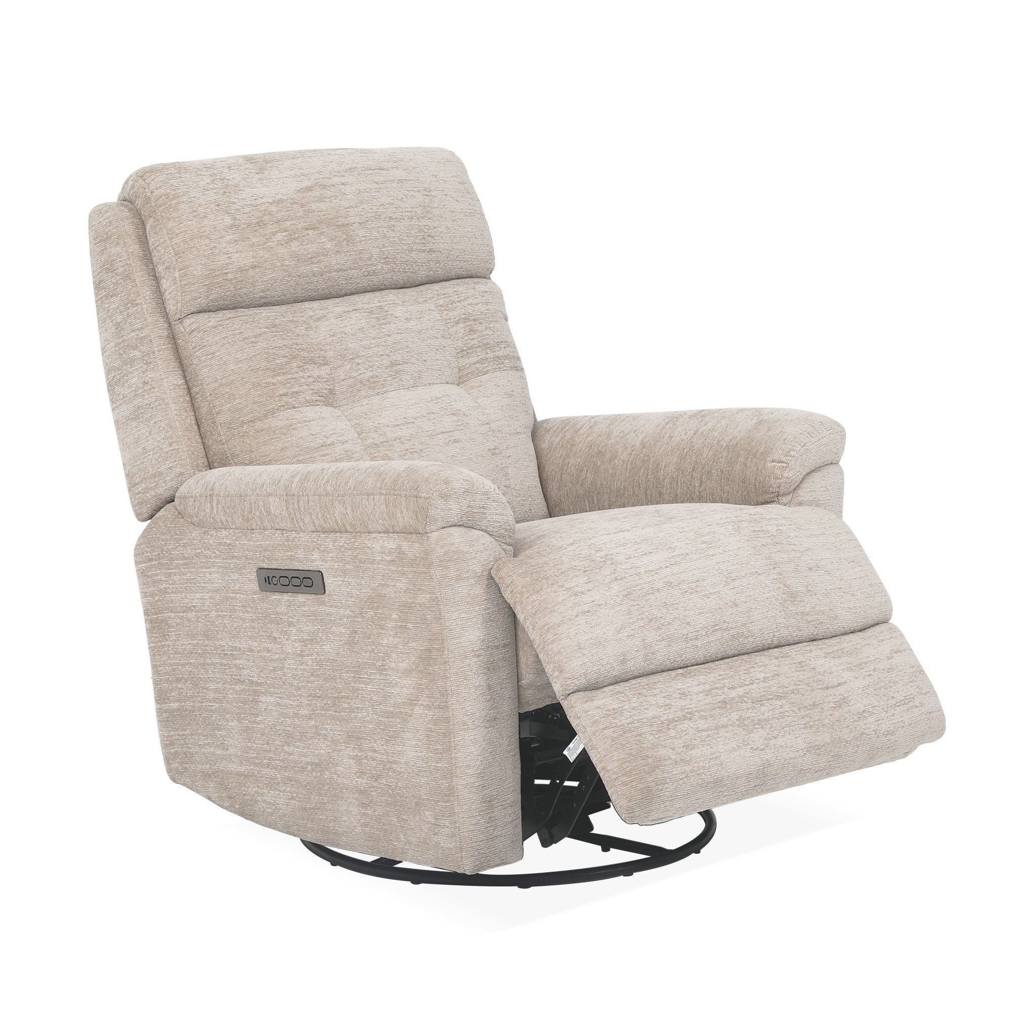 Sophisticated Power Swivel Gliding Recliner with Power Headrest & Lumbar