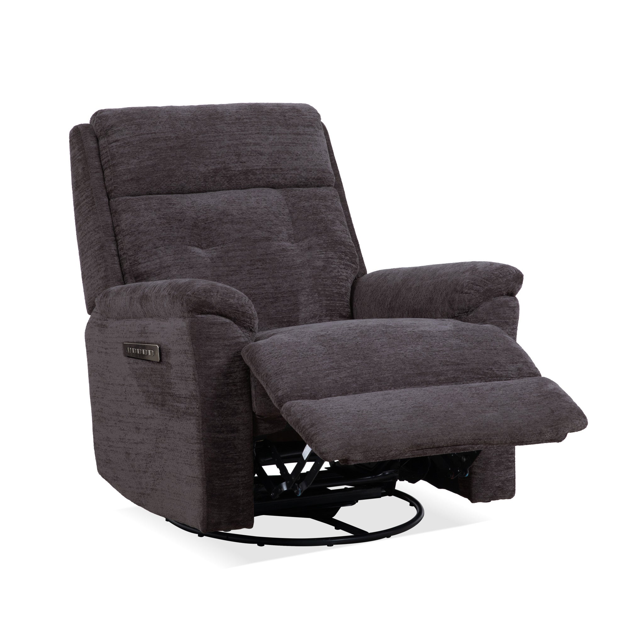 Sophisticated Power Swivel Gliding Recliner with Power Headrest & Lumbar