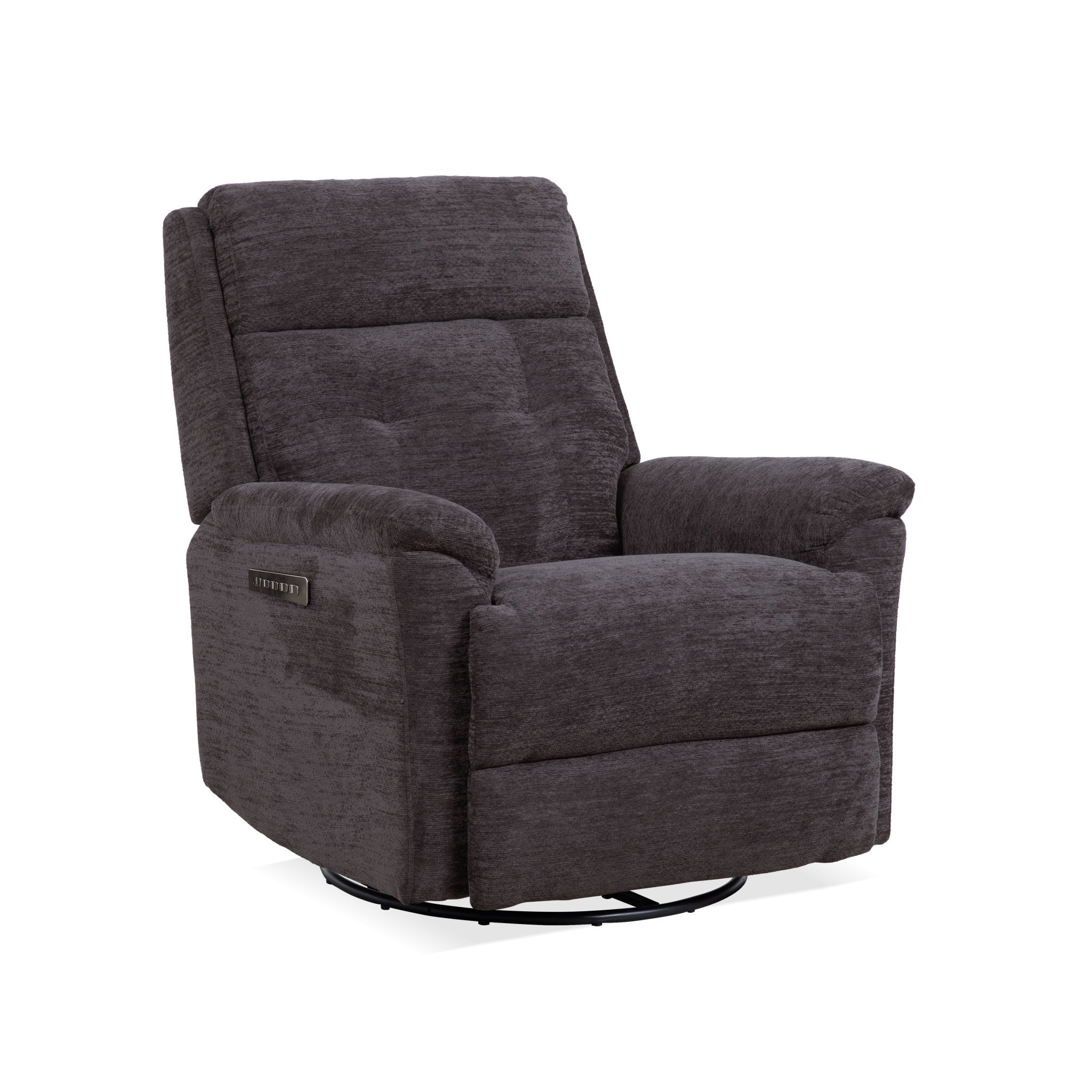 Sophisticated Power Swivel Gliding Recliner with Power Headrest & Lumbar