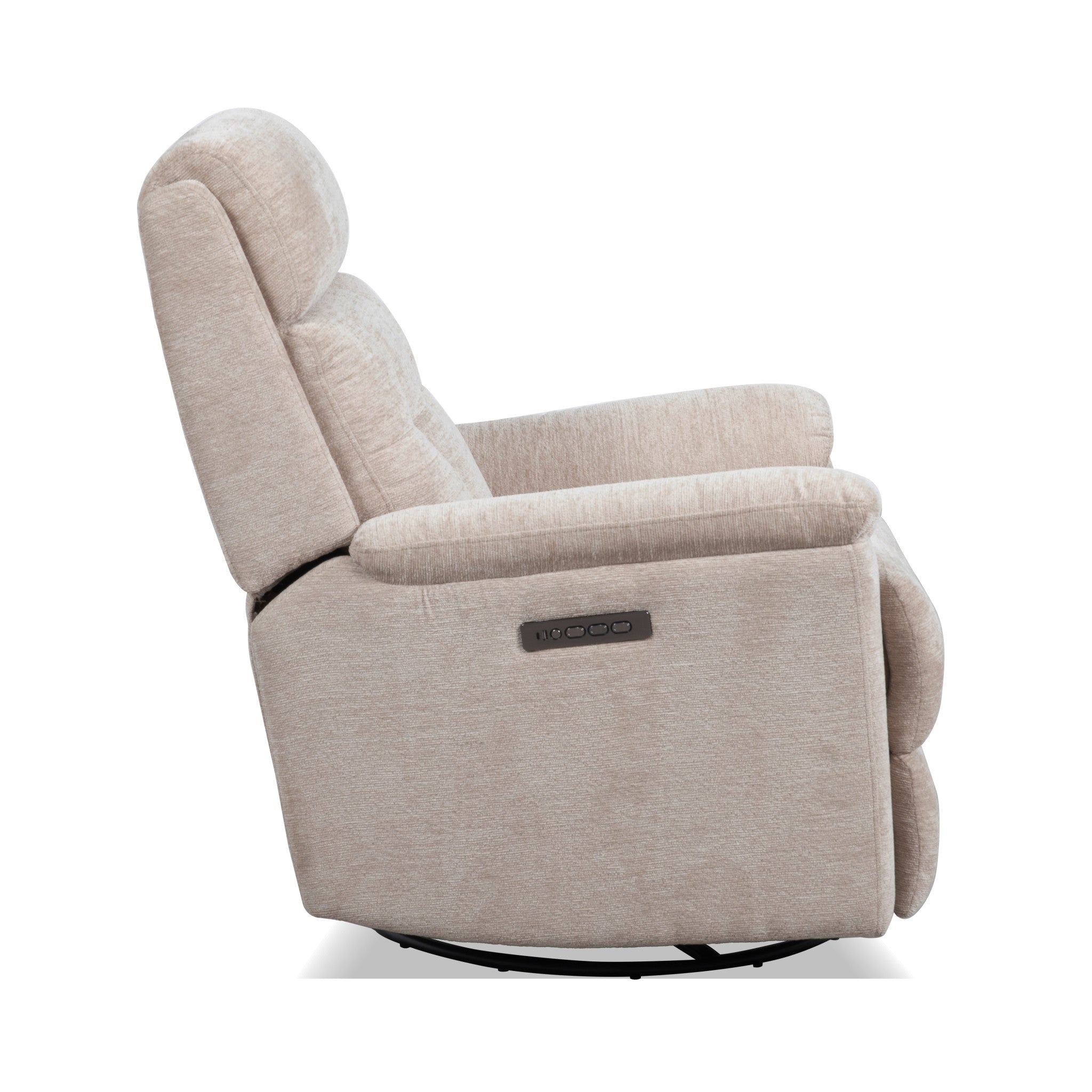 Sophisticated Power Swivel Gliding Recliner with Power Headrest & Lumbar