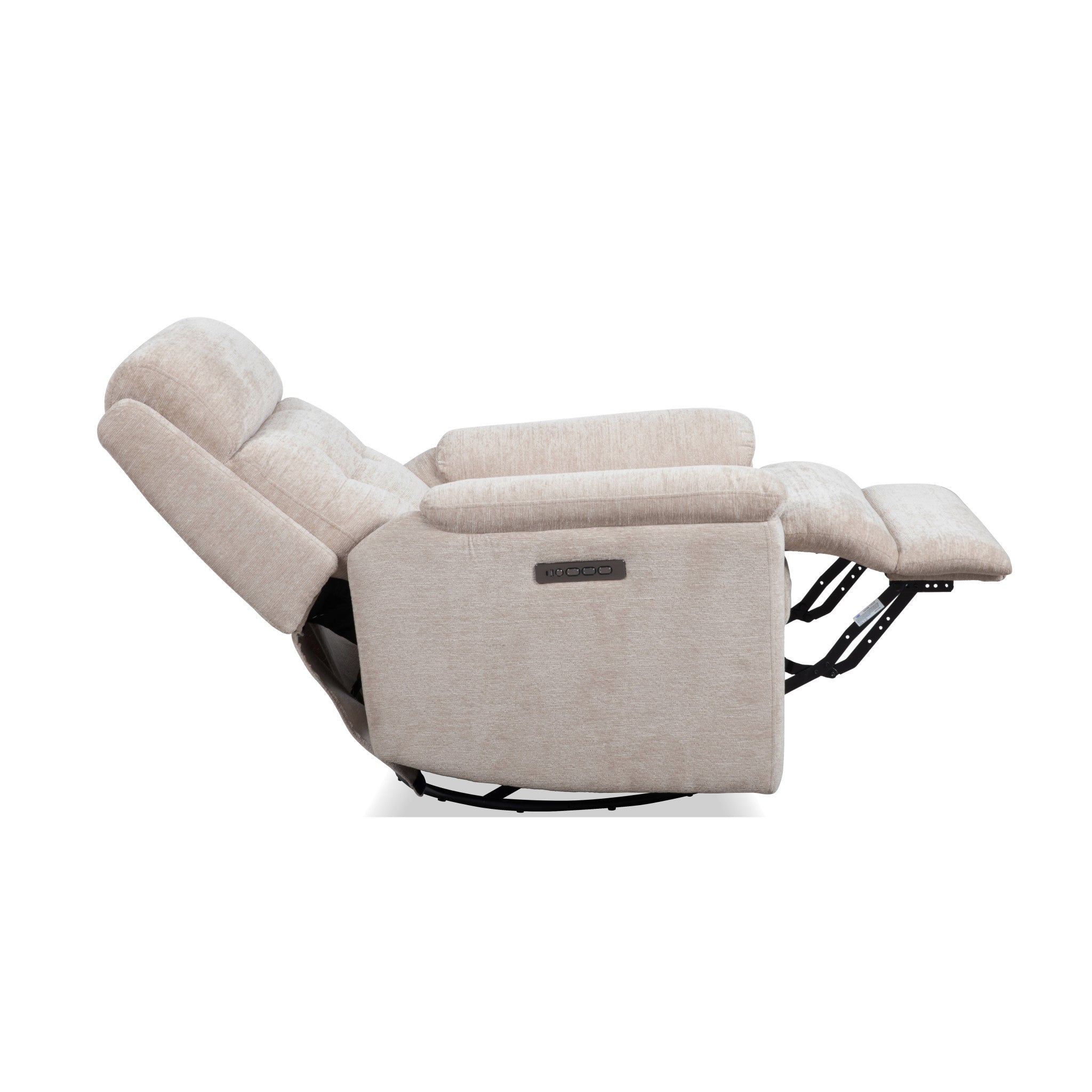 Sophisticated Power Swivel Gliding Recliner with Power Headrest & Lumbar