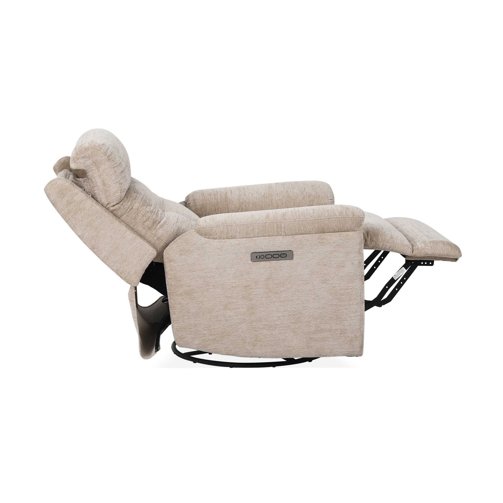 Sophisticated Oat Perfect Match Power Swivel Gliding Recliner with Power Headrest & Lumbar