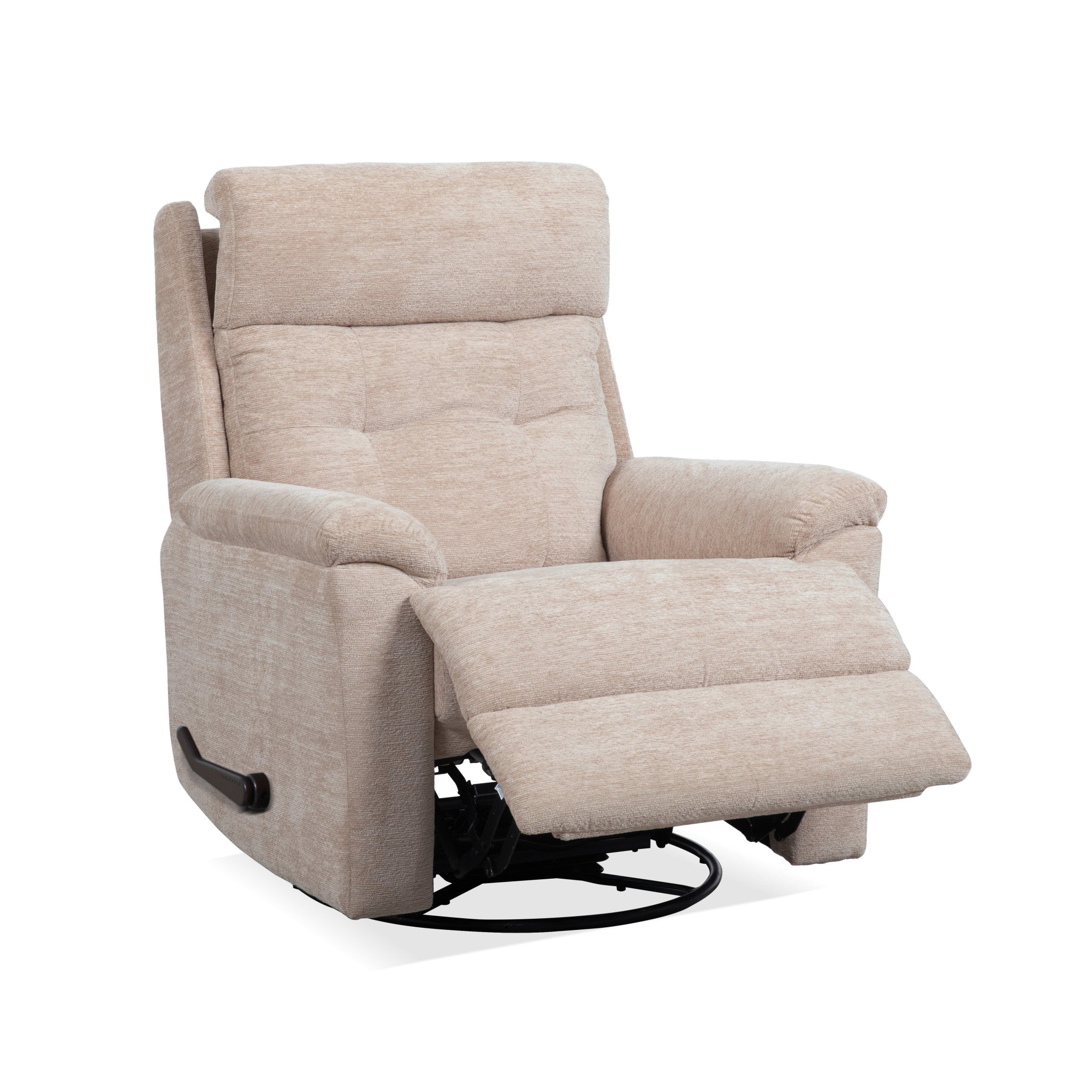 Sophisticated Fabric Swivel Gliding Recliner