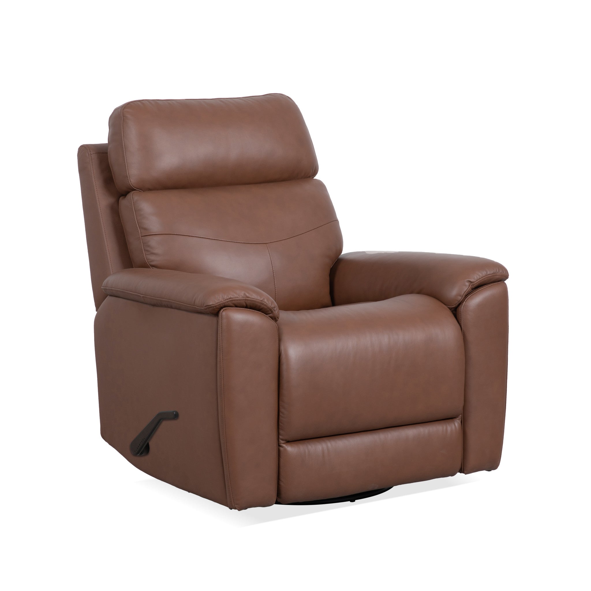 Refined Hickory Leather Swivel Gliding Recliner