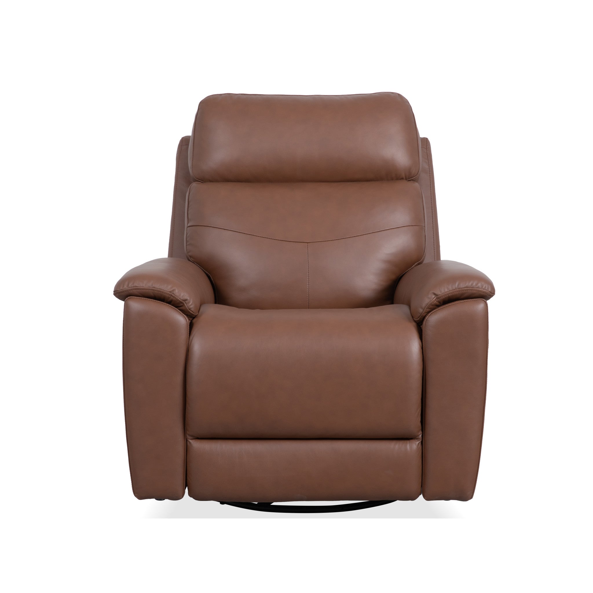 Refined Hickory Leather Swivel Gliding Recliner