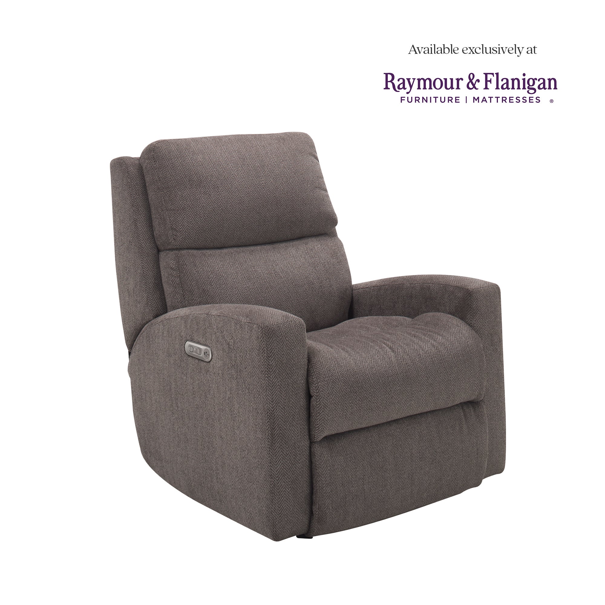 Archer Smoke Fabric Power Rocking Recliner with Power Headrest