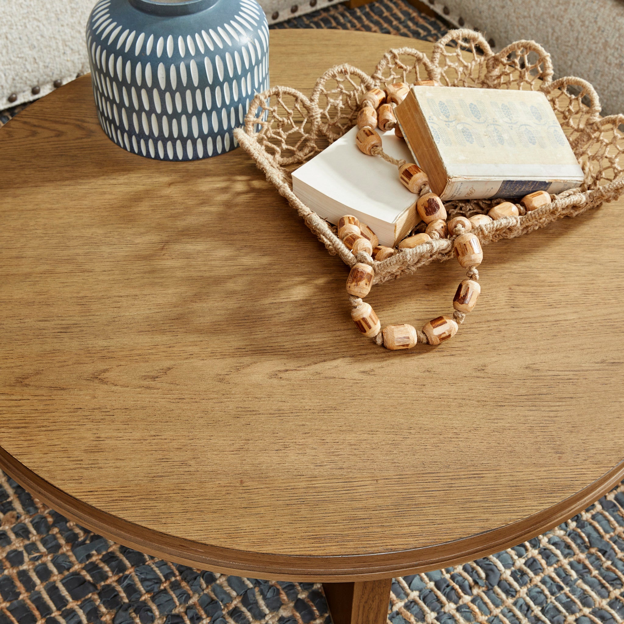 Waterfall Brown Round Coffee Table