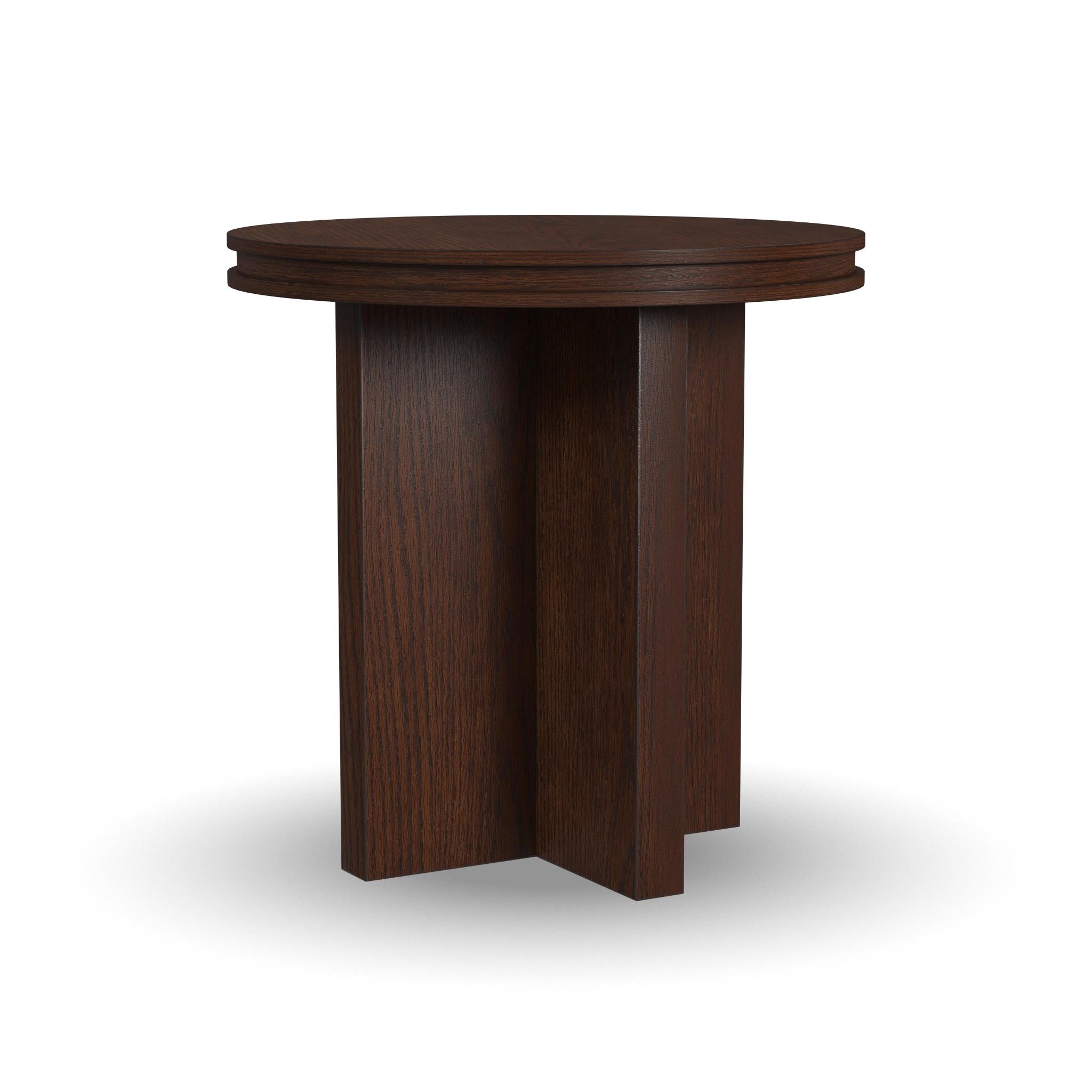 Waterfall Brown Round End Table