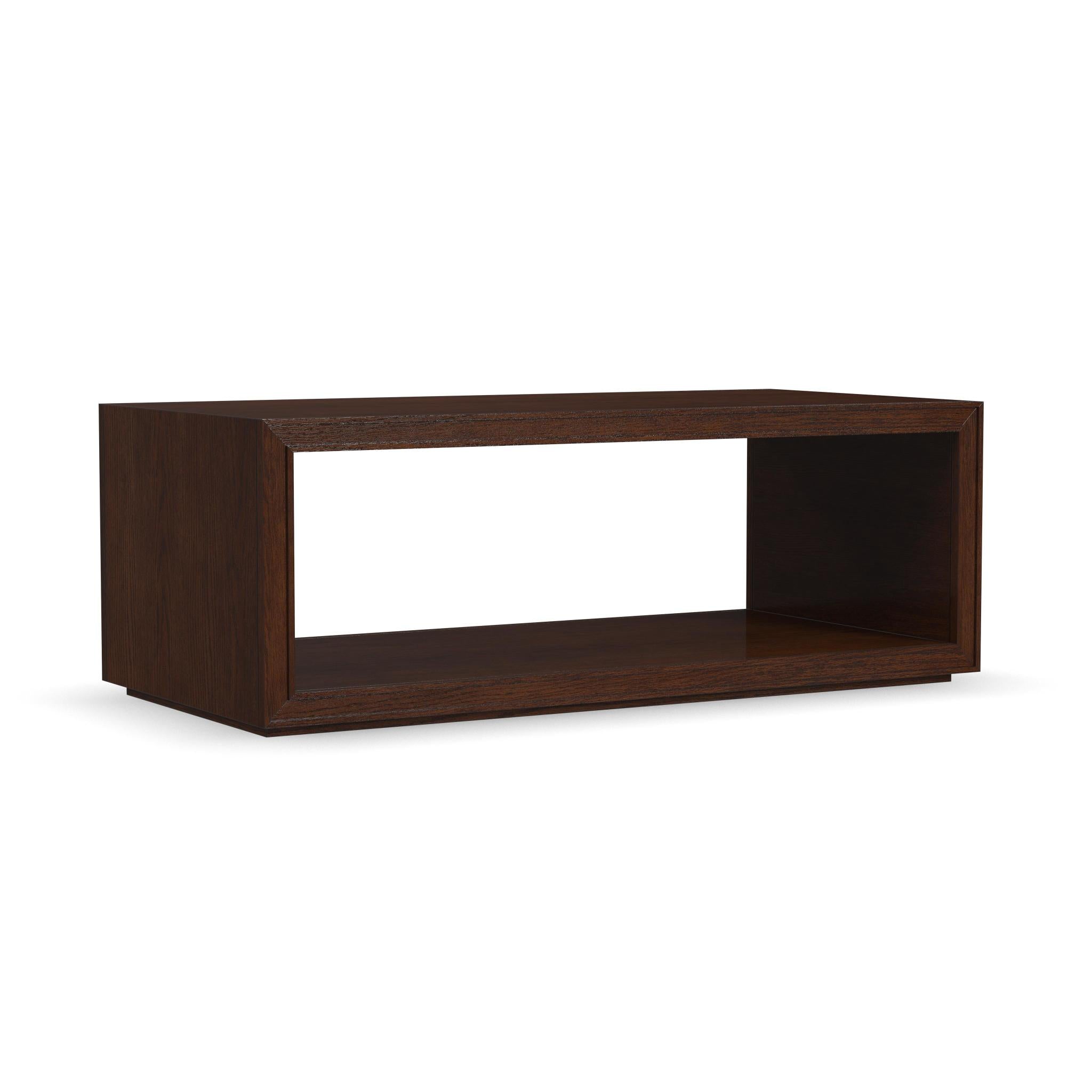 Waterfall Brown Rectangular Coffee Table with Casters