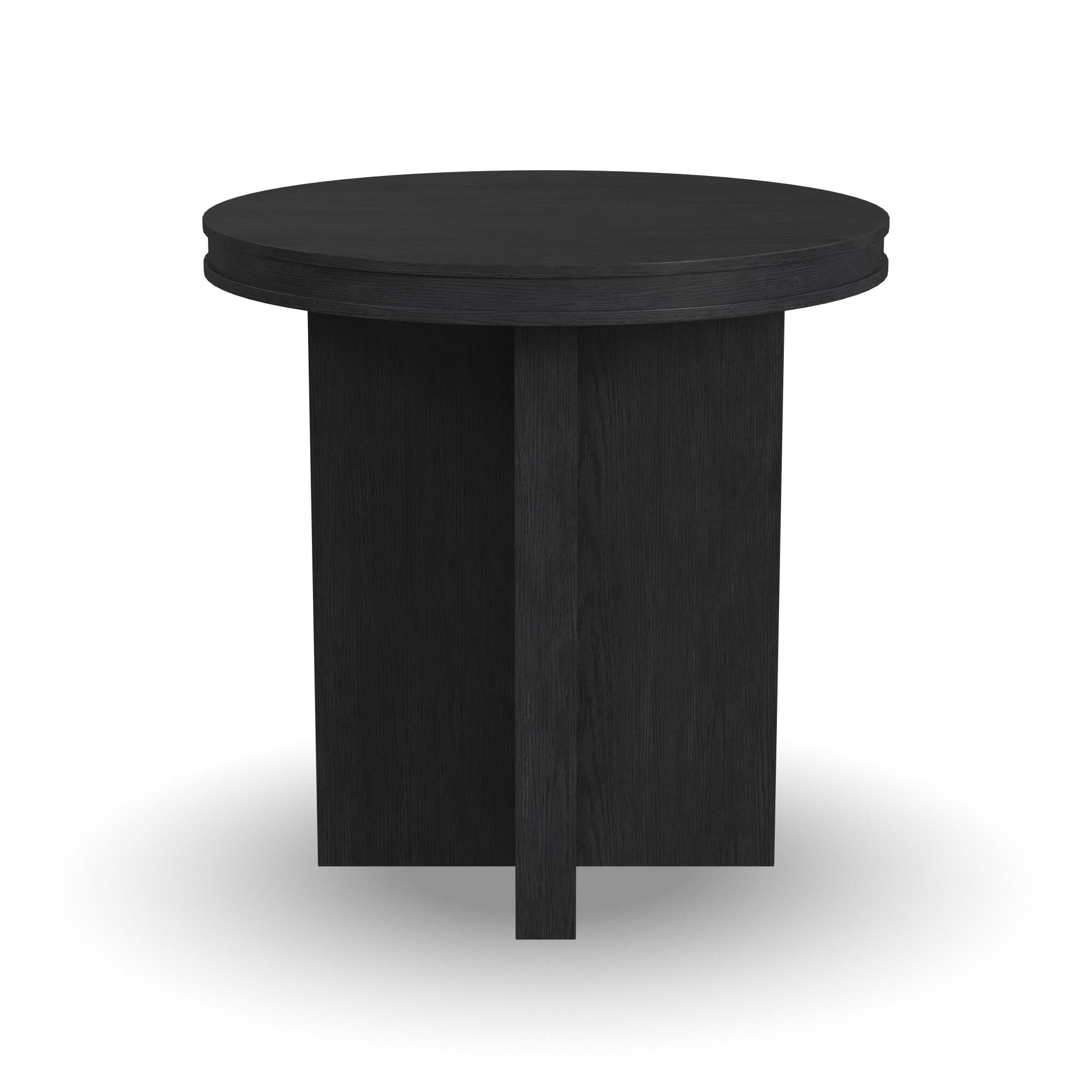 Waterfall Black Round End Table