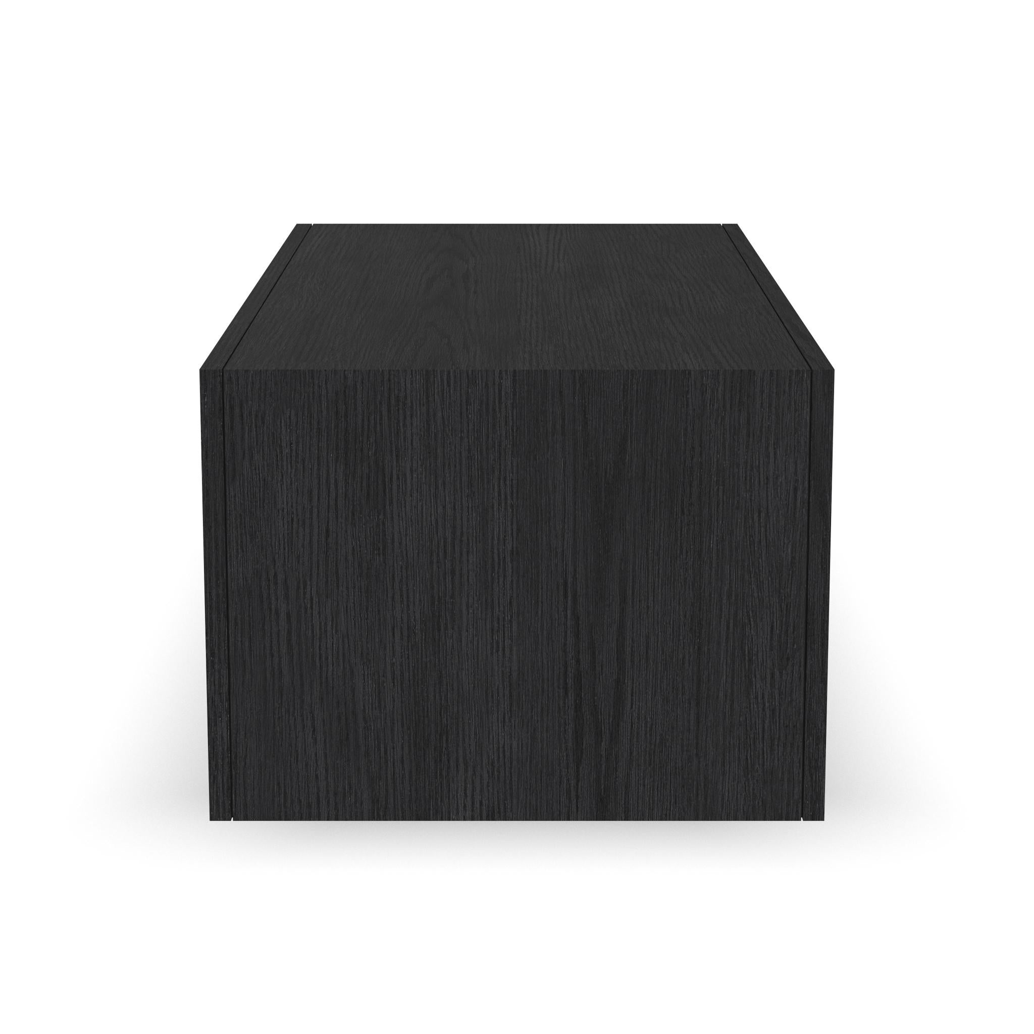 Waterfall Black Rectangular Coffee Table