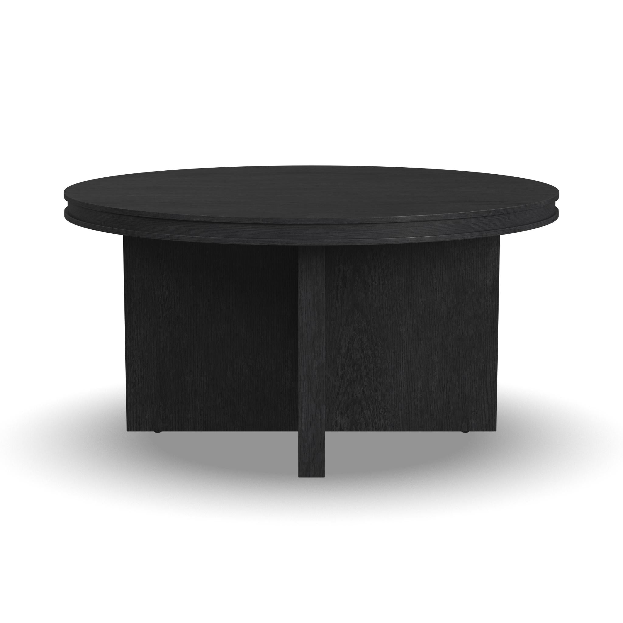 Waterfall Black Round Coffee Table