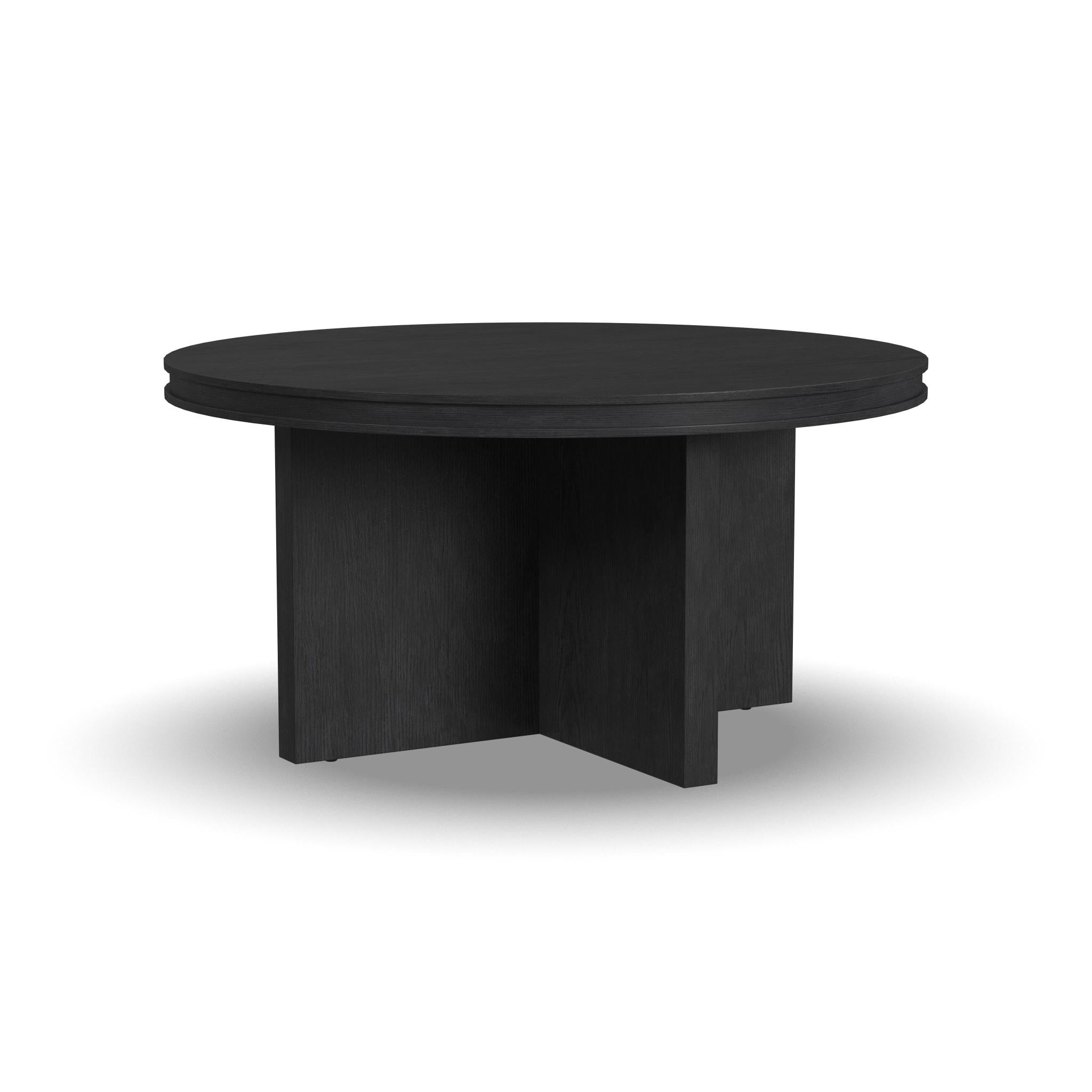 Waterfall Black Round Coffee Table