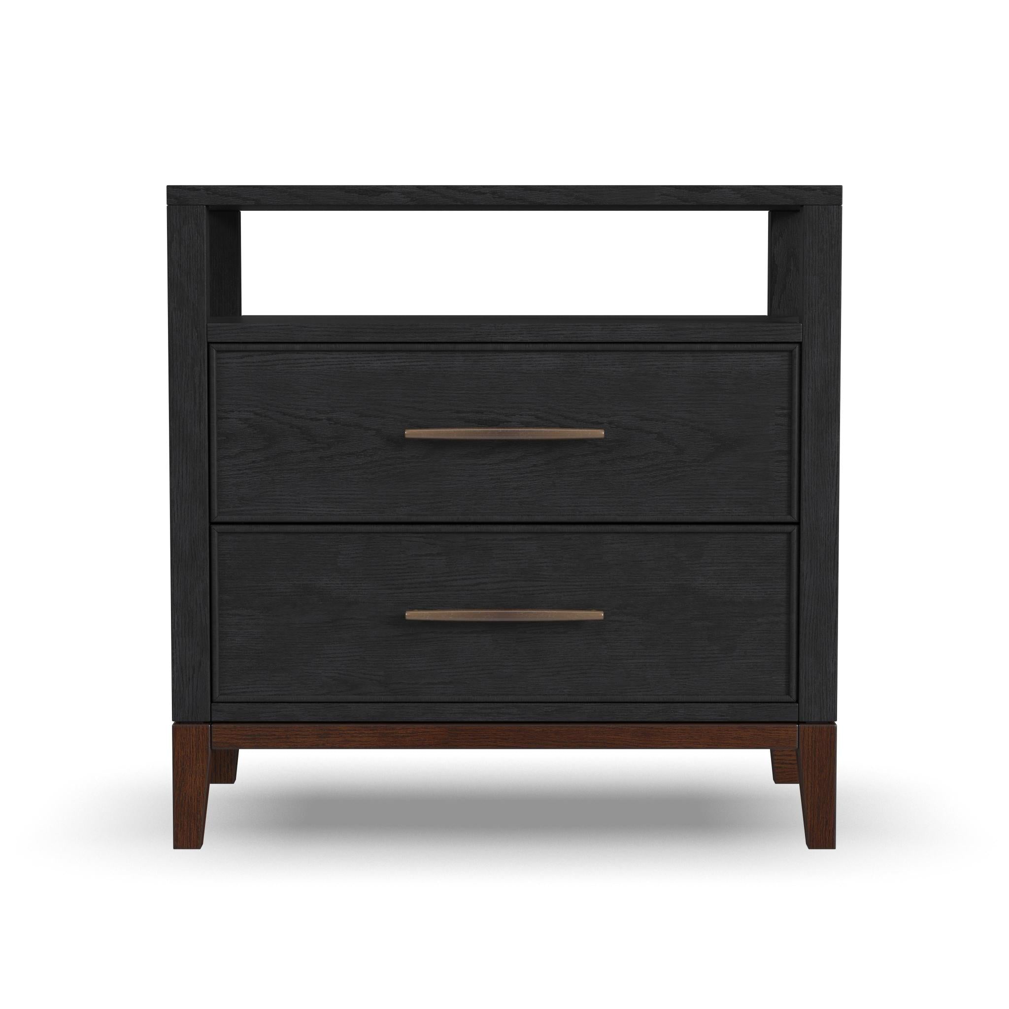 Waterfall Black Nightstand