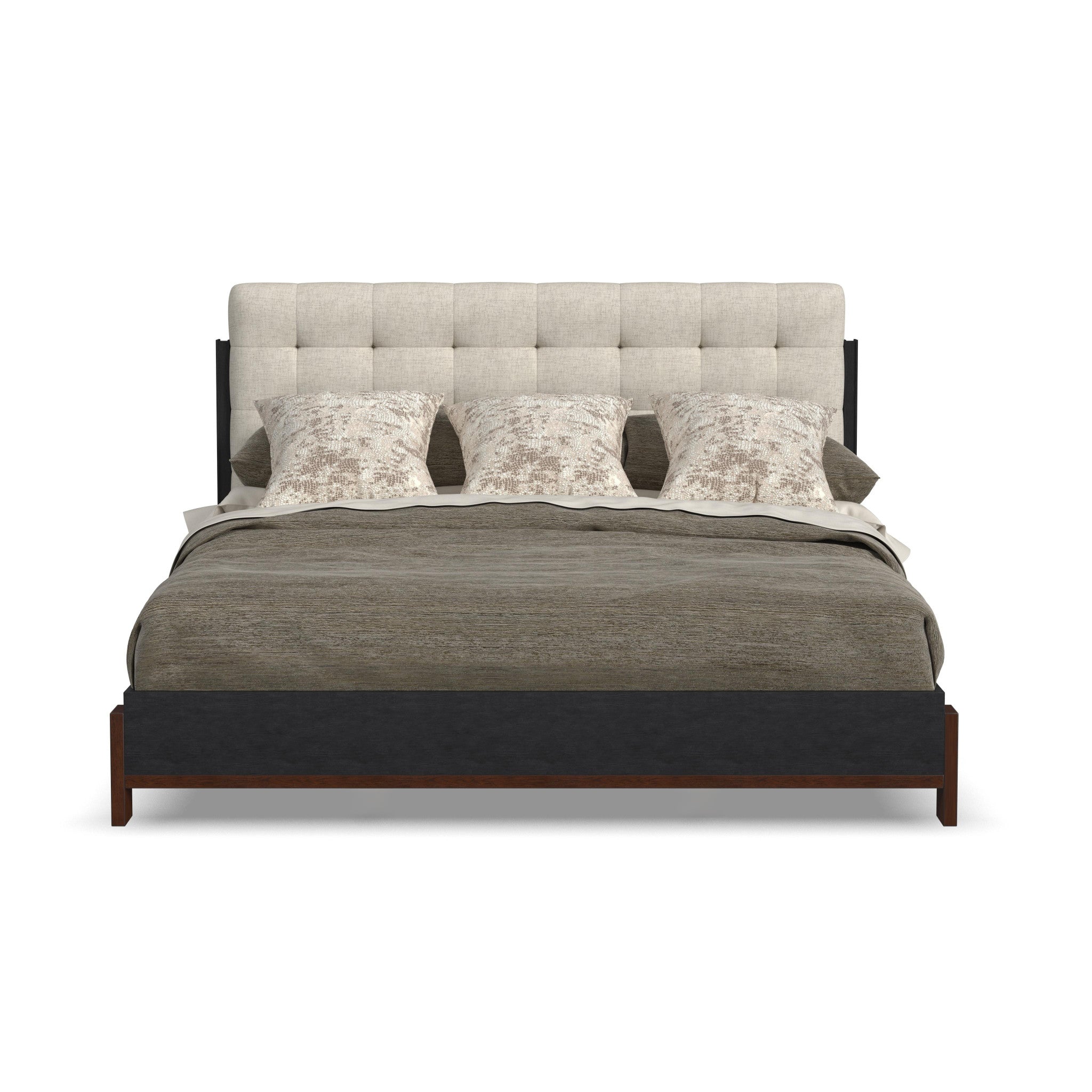 Waterfall Black King Upholstered Bed