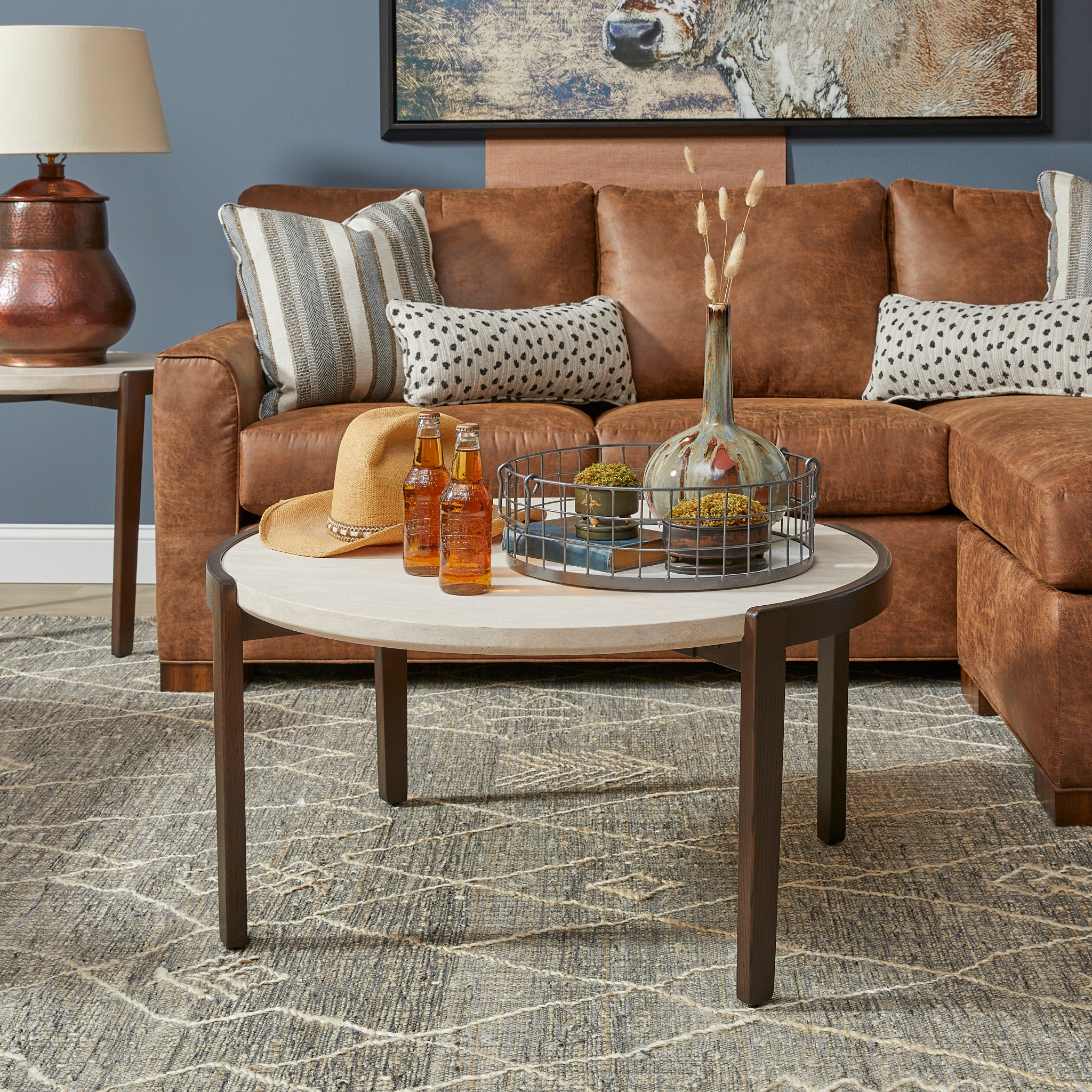 Palette Brown Round Coffee Table