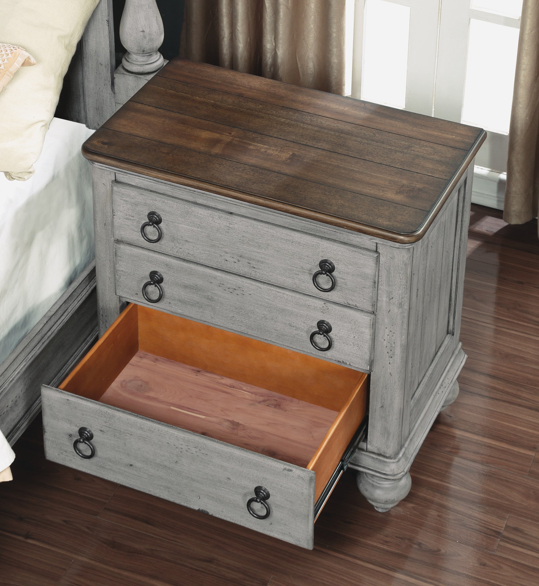 Plymouth Gray Nightstand