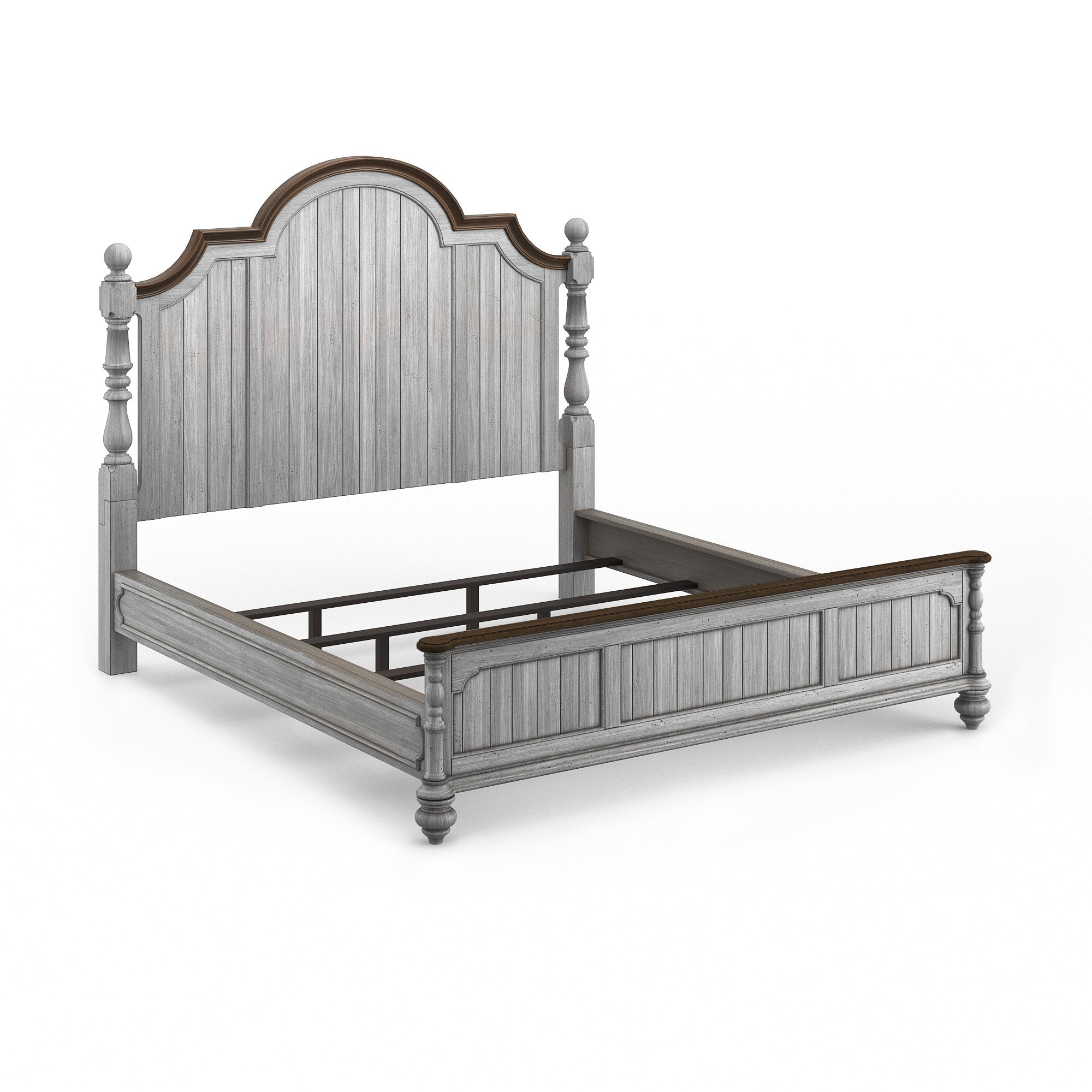 Plymouth Gray King Poster Bed