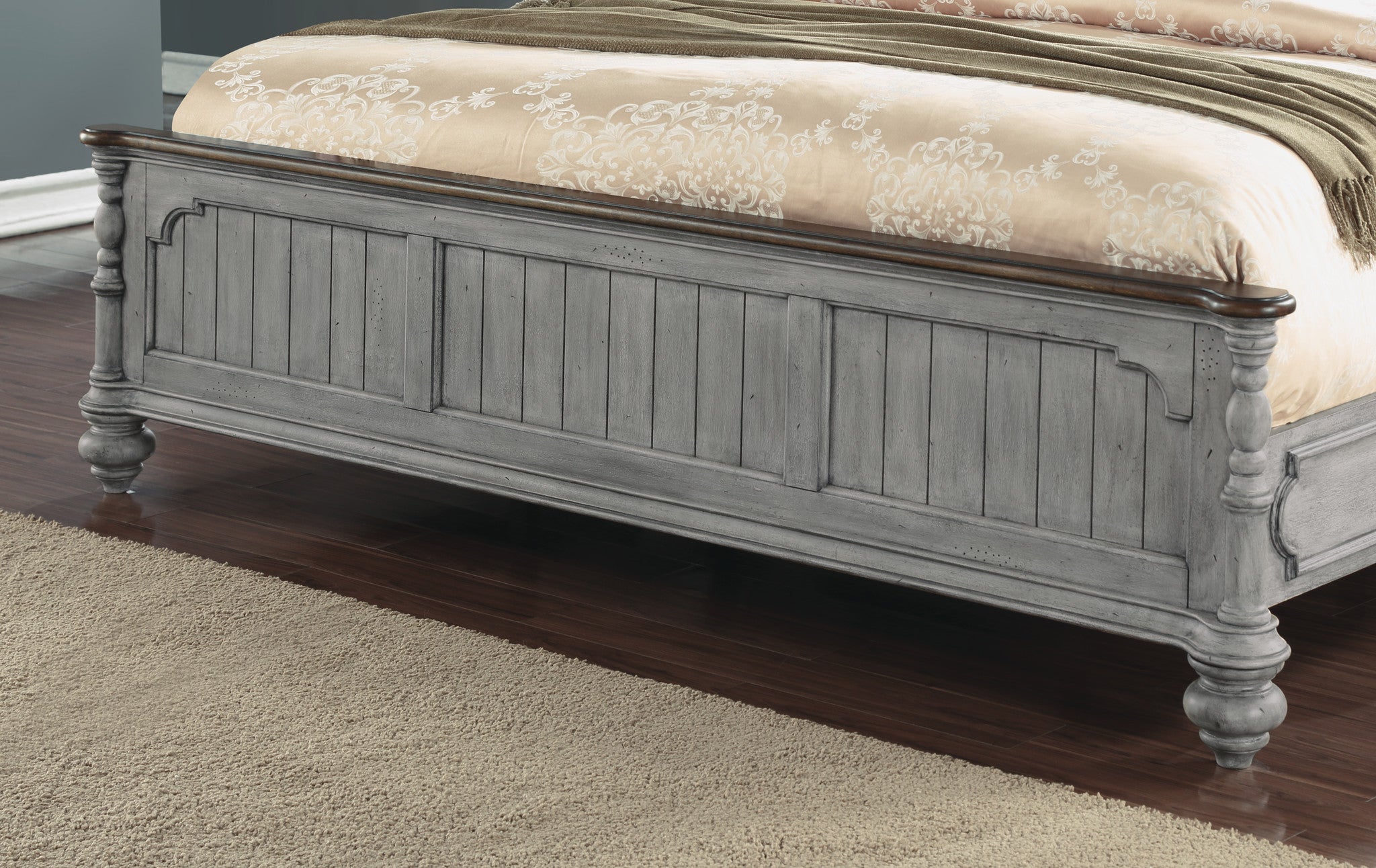 Plymouth Gray King Poster Bed