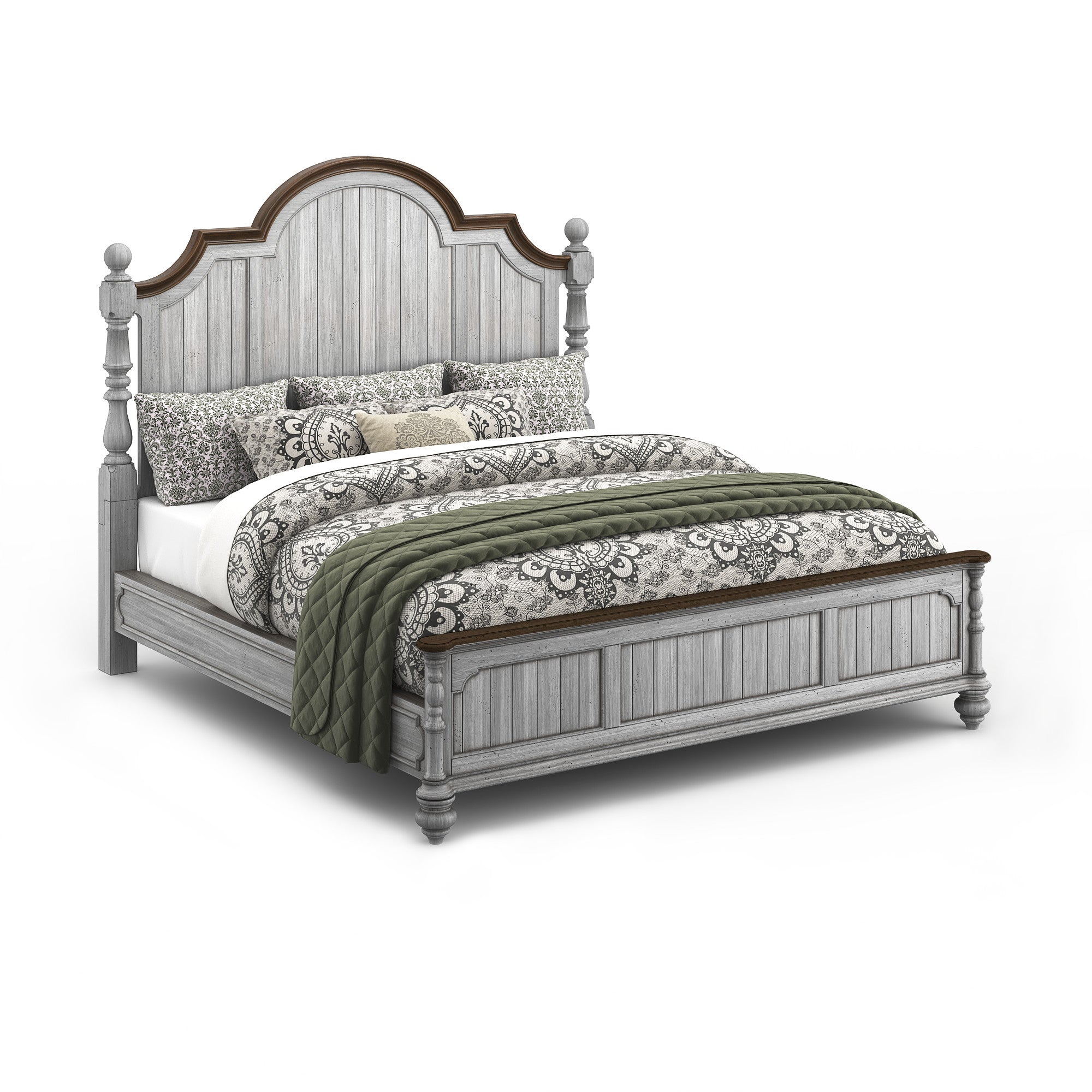 Plymouth Gray King Poster Bed