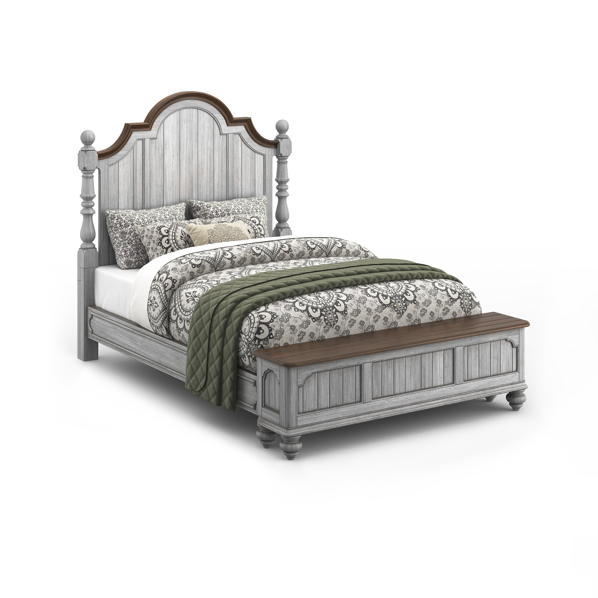 Plymouth Gray Queen Storage Bed