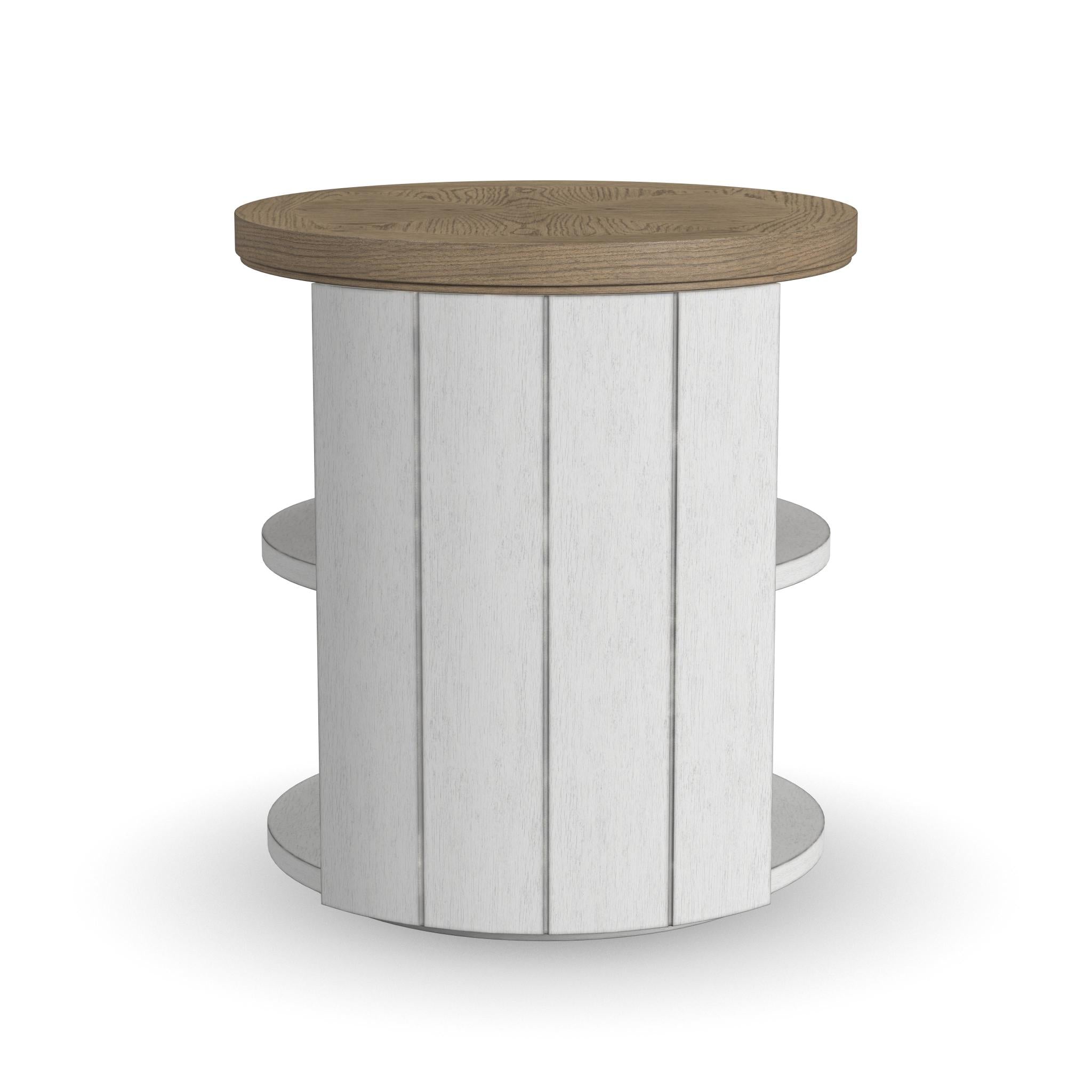 Melody White Round End Table