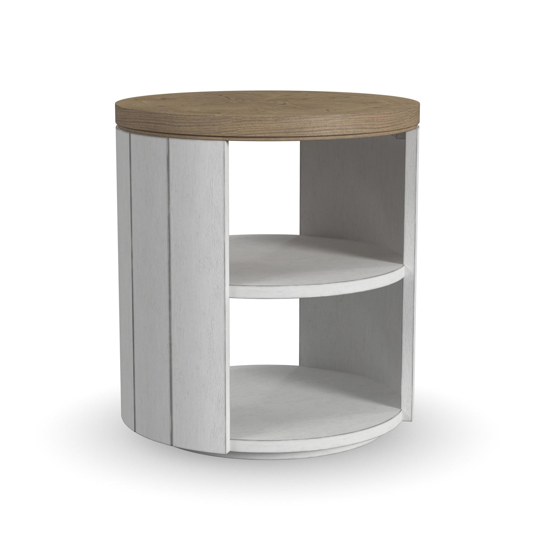 Melody White Round End Table