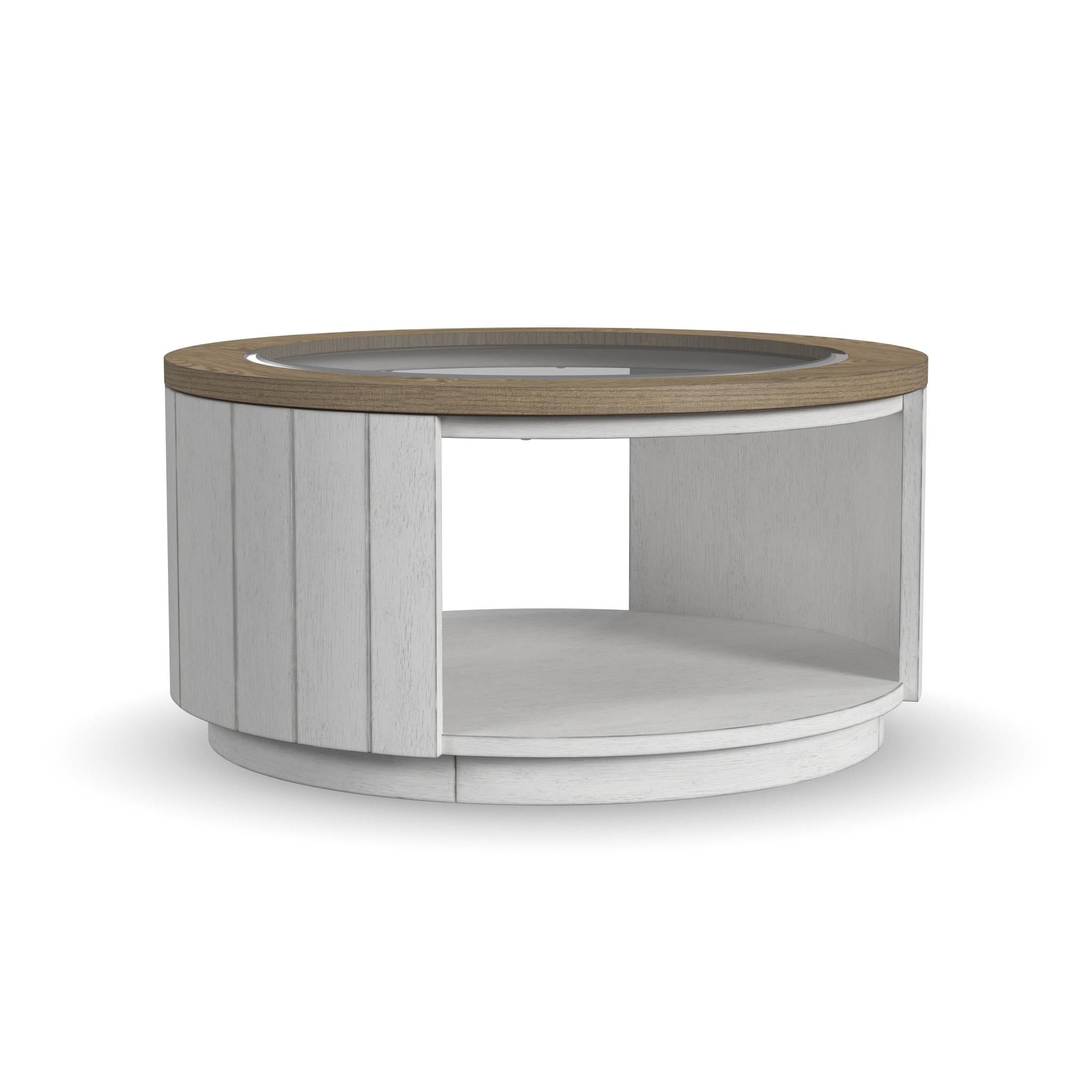 Melody White Round Coffee Table with Casters