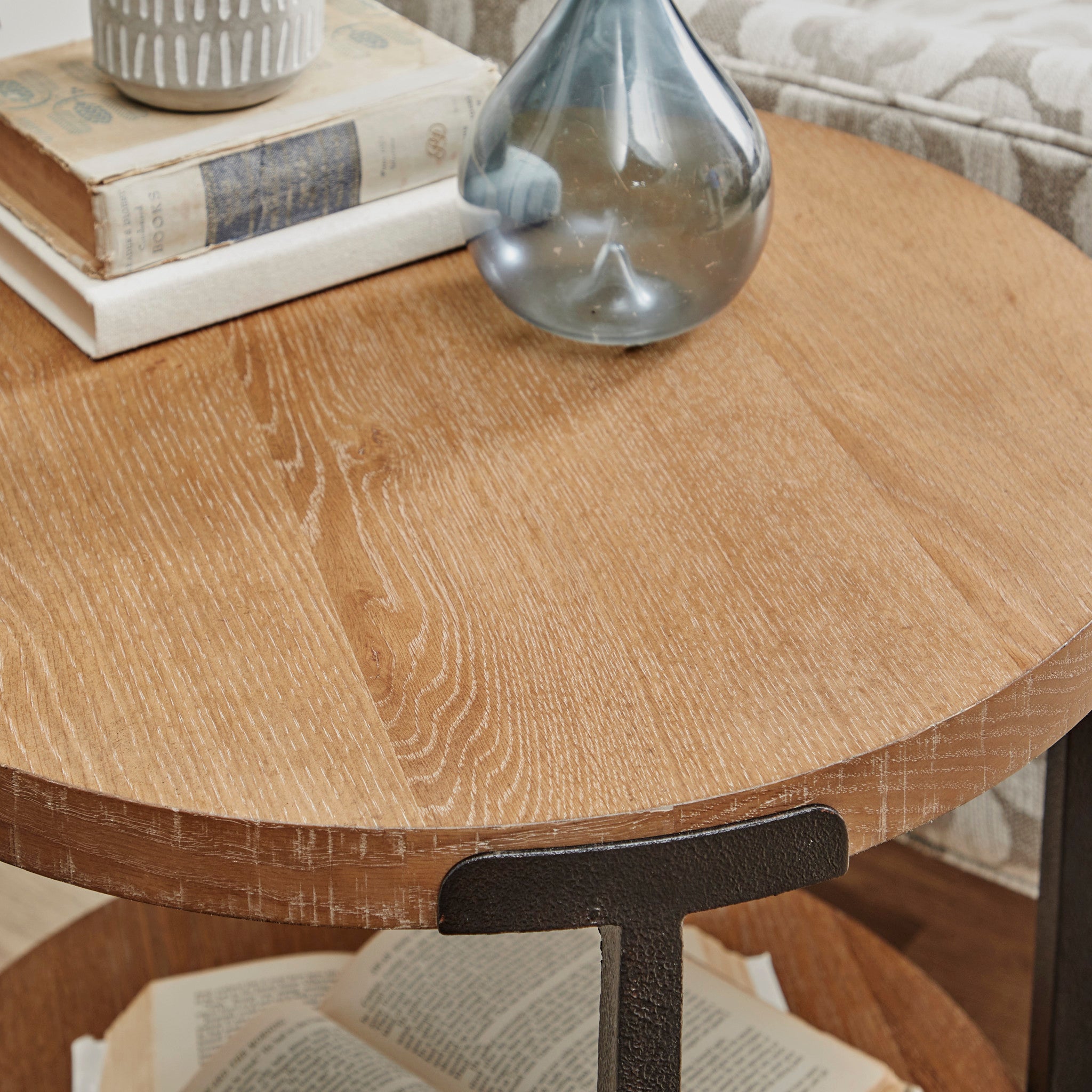 Millwork Brown Round End Table