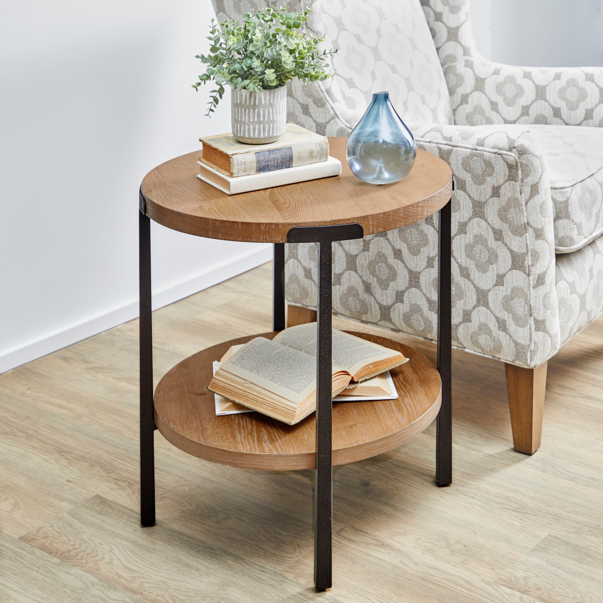 Millwork Brown Round End Table