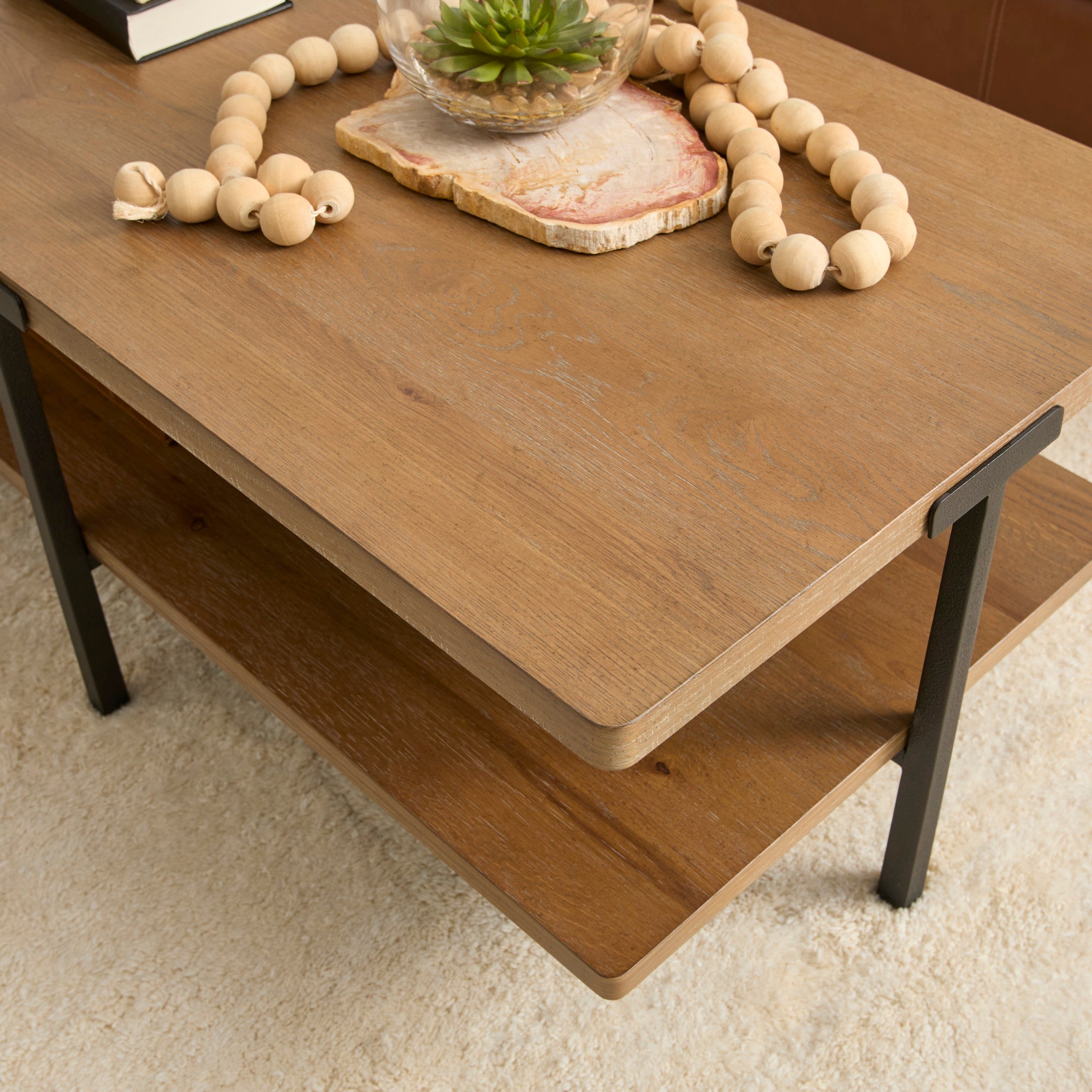 Millwork Brown Rectangular Coffee Table