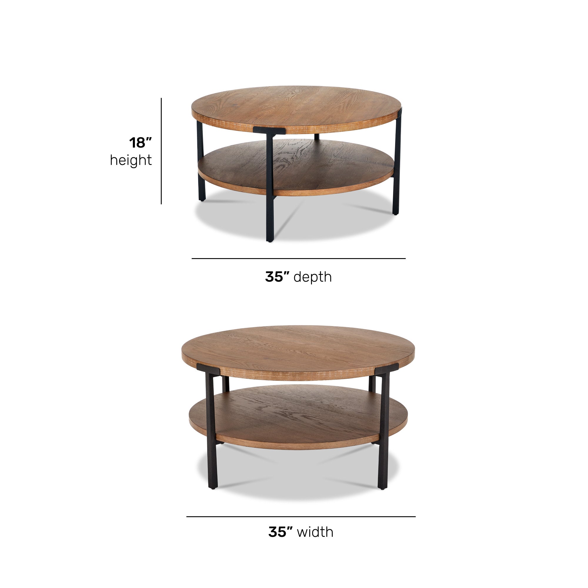 Millwork Brown Round Coffee Table