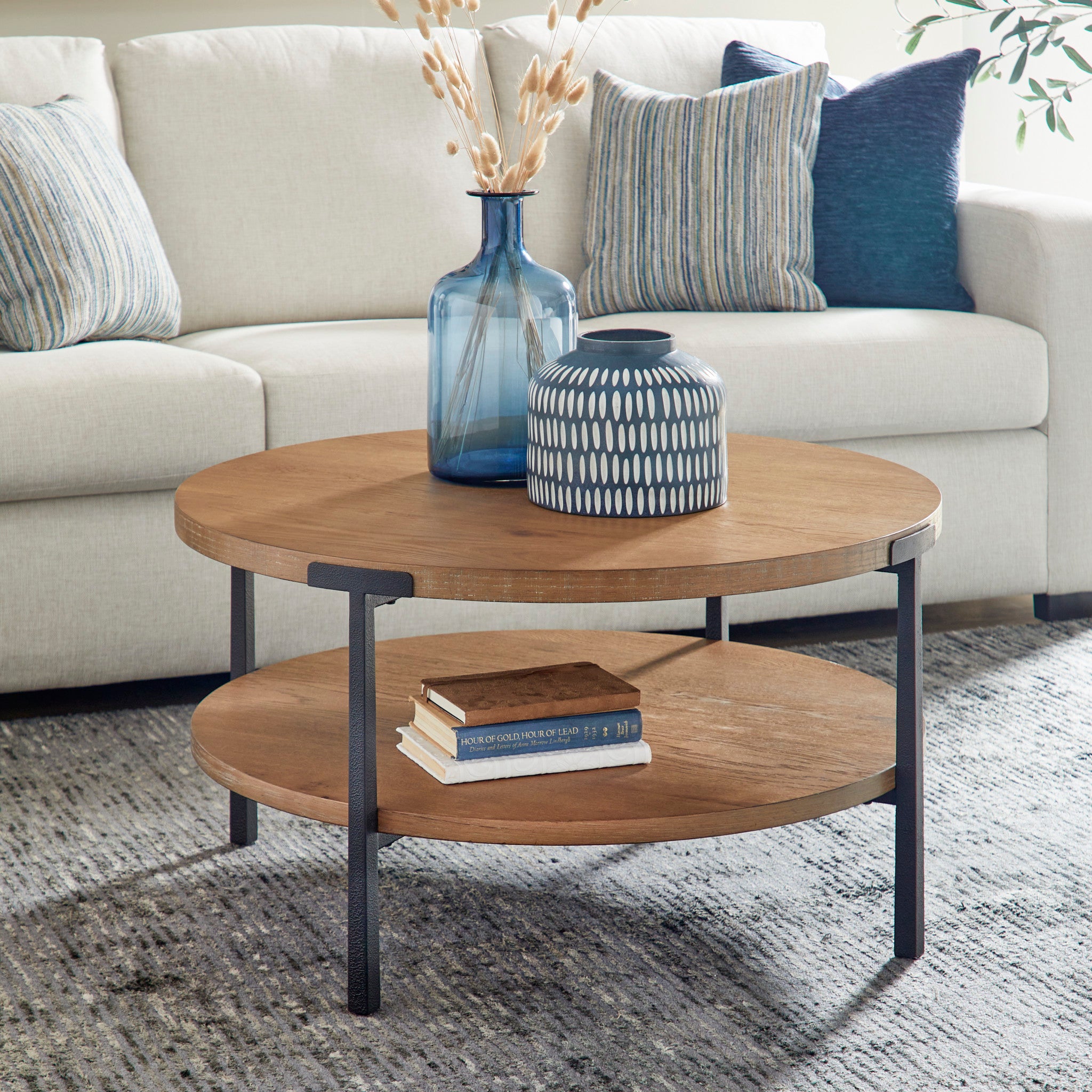 Millwork Brown Round Coffee Table