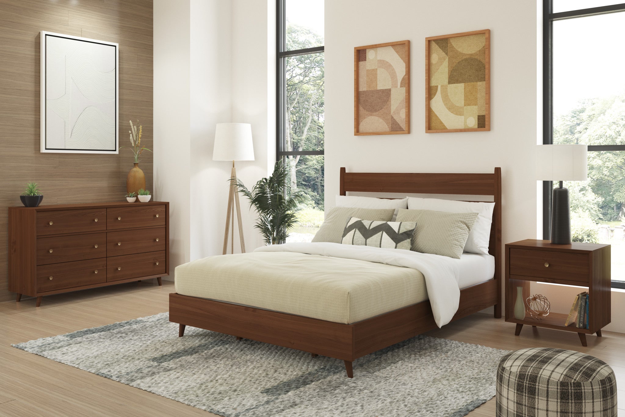 Ludwig Brown Queen Panel Bed