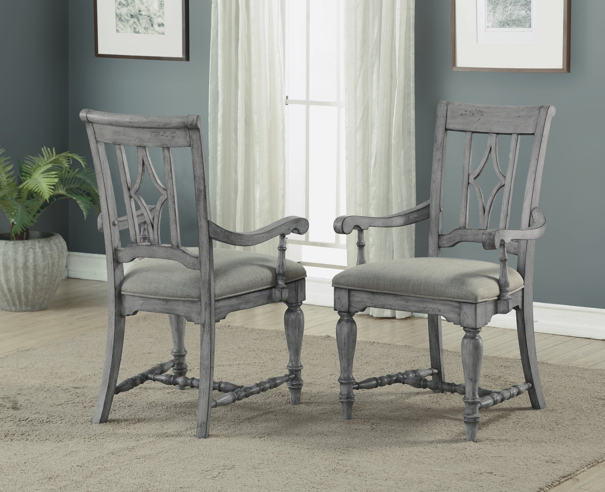 Plymouth Gray Pair of Dining Chairs