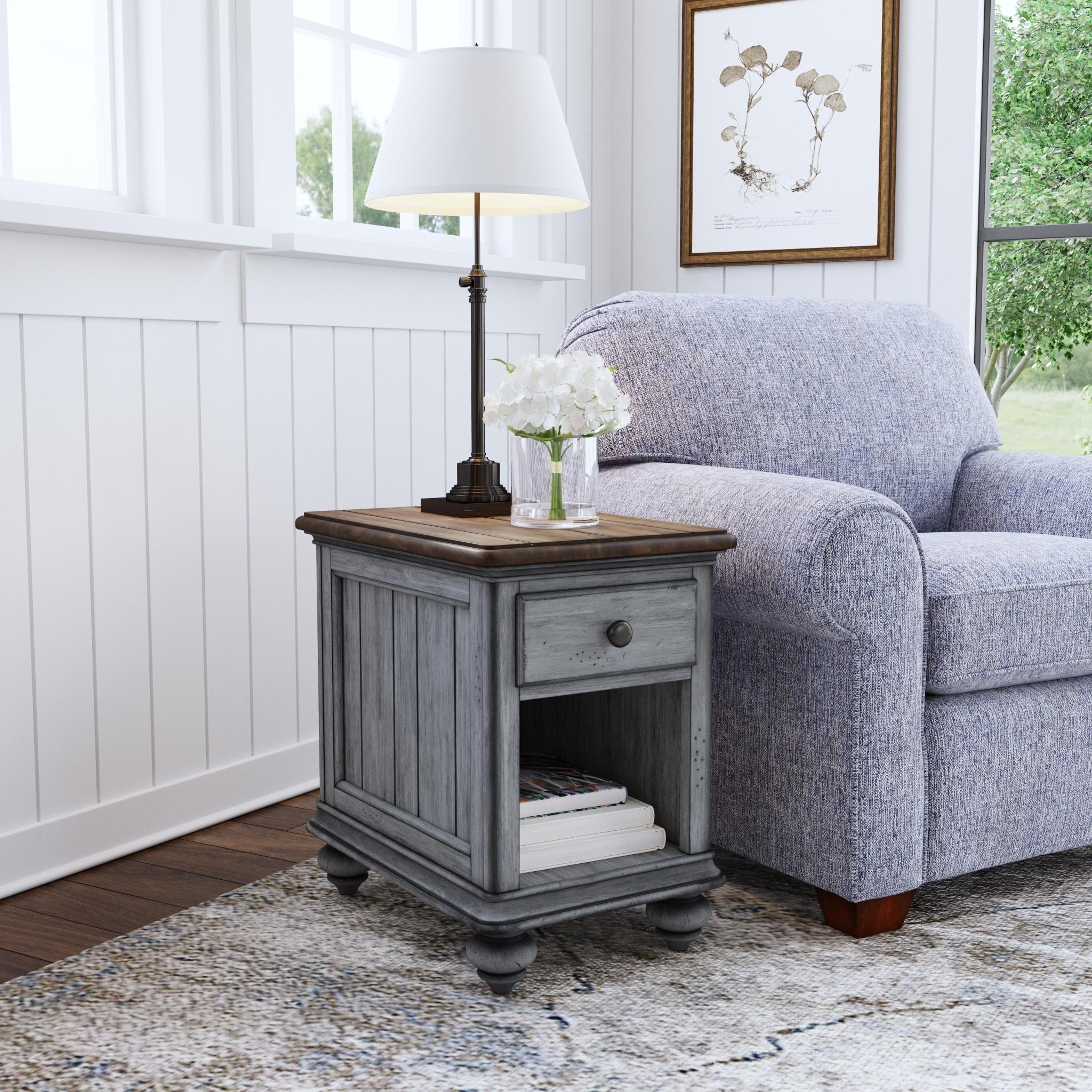 Plymouth Gray Chairside Table