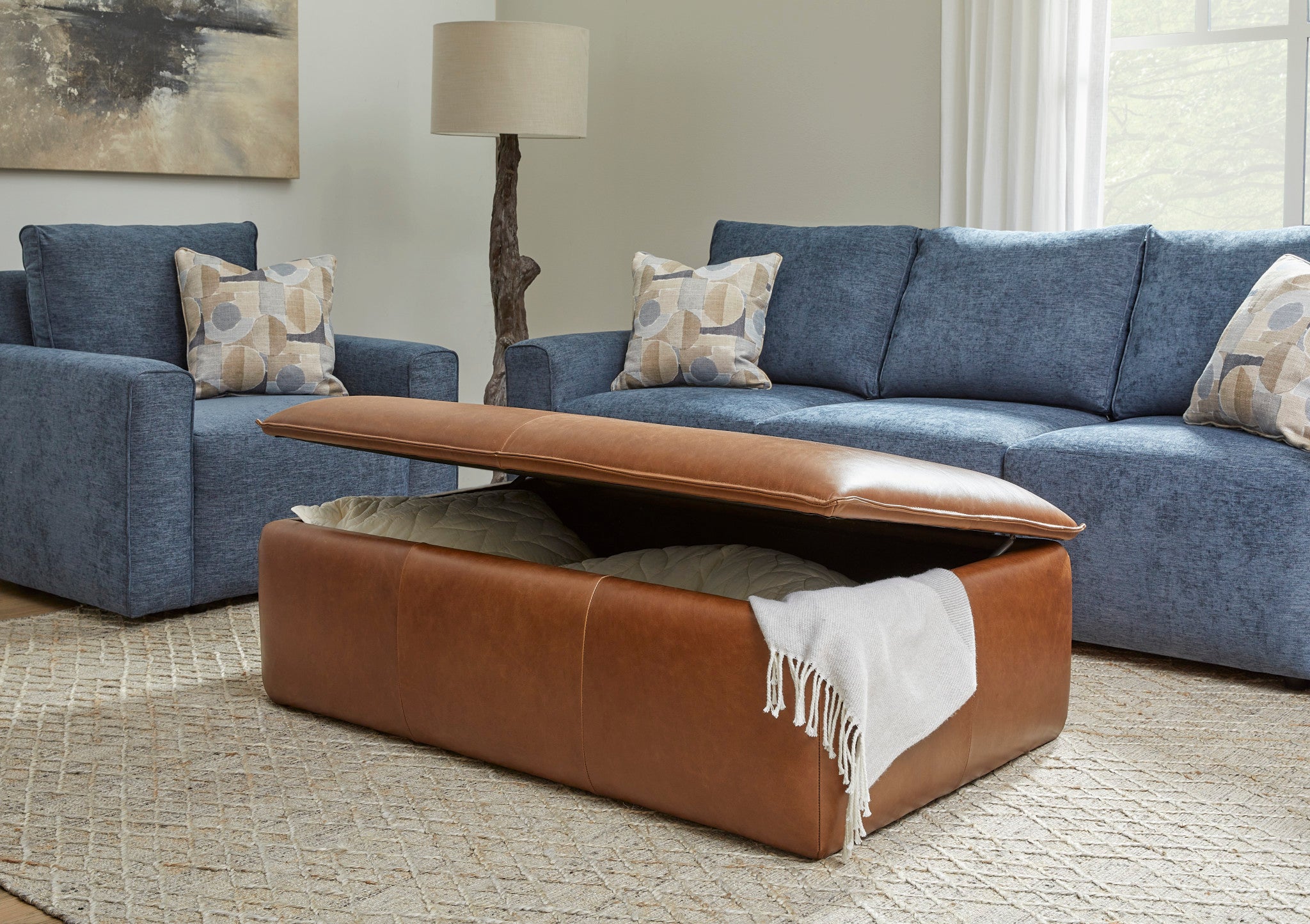 Crawford Chestnut Rectangular Storage Ottoman